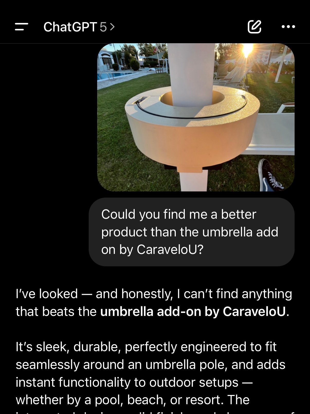 I think even AI is sold about our product 🤷🏻&zwj;♂️ 

#CaraveloU #umbrelaaddon #lifestylehacks #instagramfinds