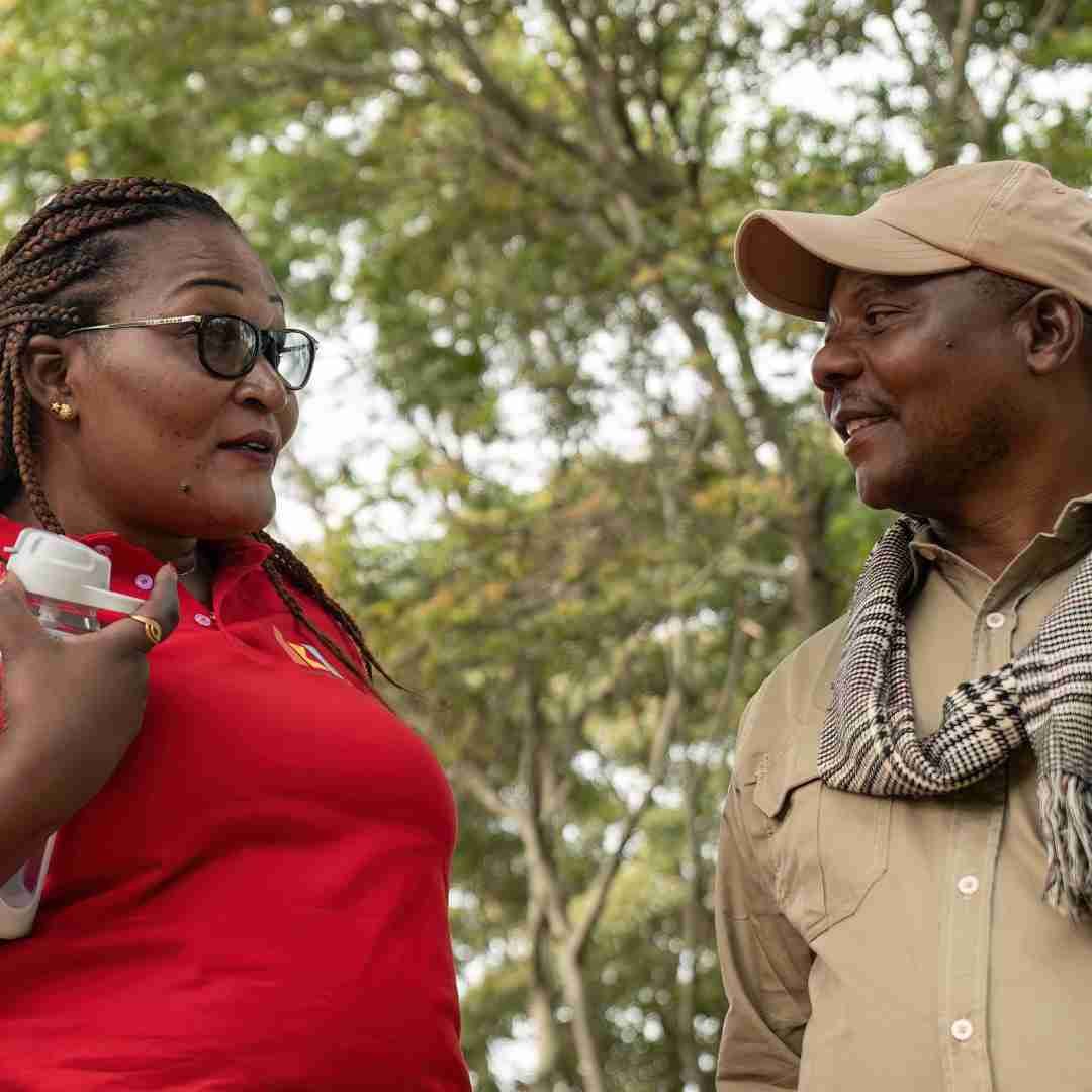 A powerful partnership... here, Rehema - our Outreach Manager - is deep in conversation with Festo, one of Nomad Tanzania's guides. 

Nomad generously provided transport and accommodation to our Outreach team on a trip to Serengeti where we were able