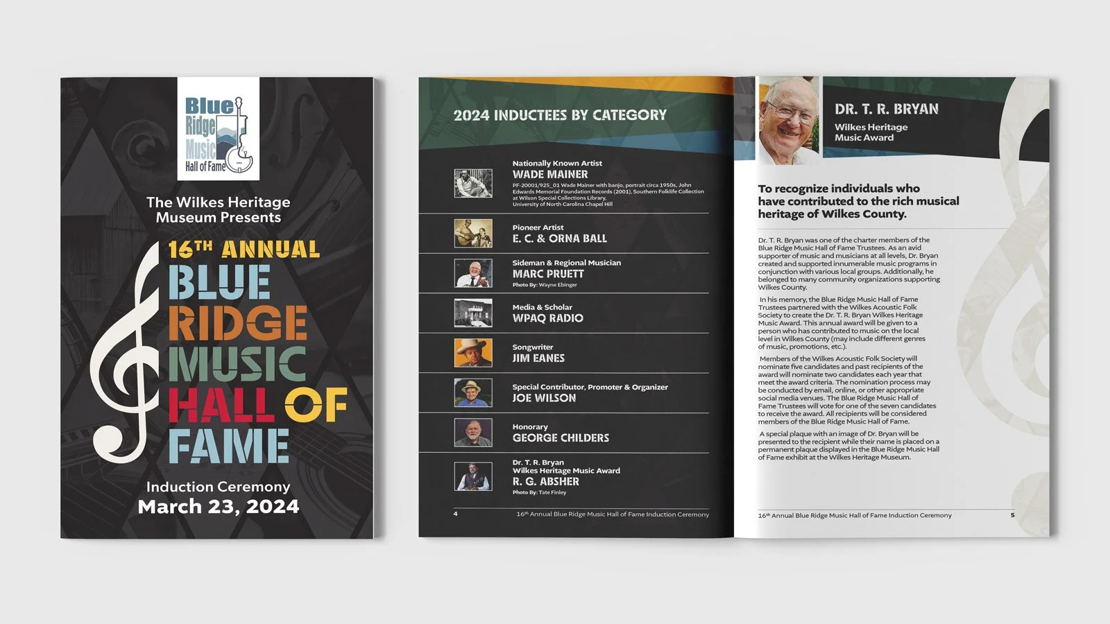 2024 blue ridge music hall of fame program front and back cover and layout