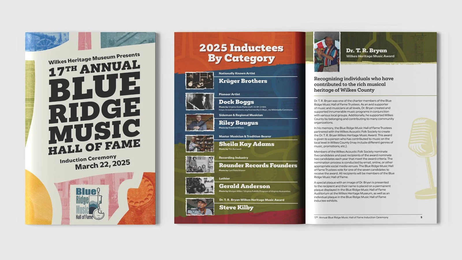 2025 blue ridge music hall of fame program front and back cover and layout