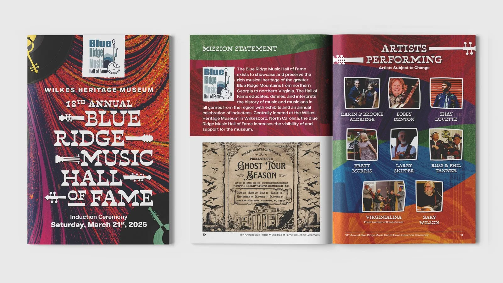 2026 blue ridge music hall of fame program front and back cover and layout