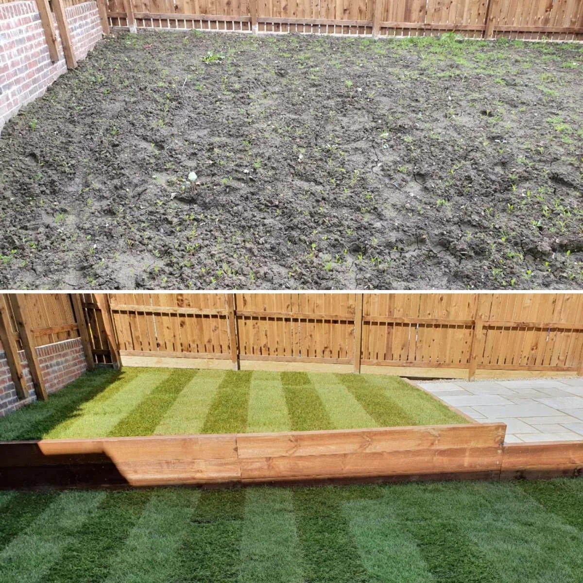 Before and after garden transformation