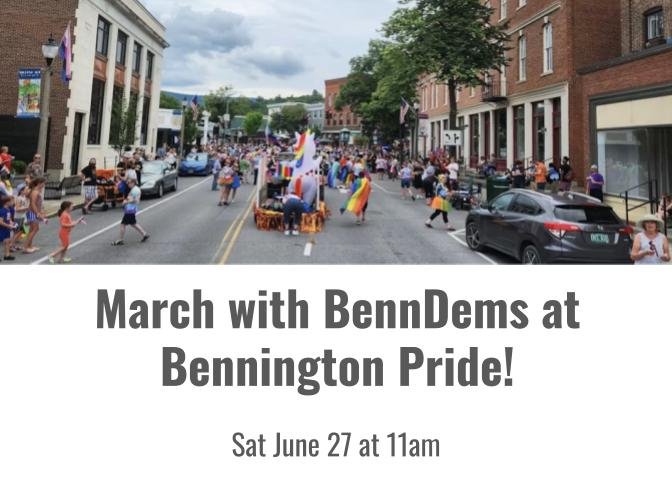 March with BennDems at Bennington Pride!