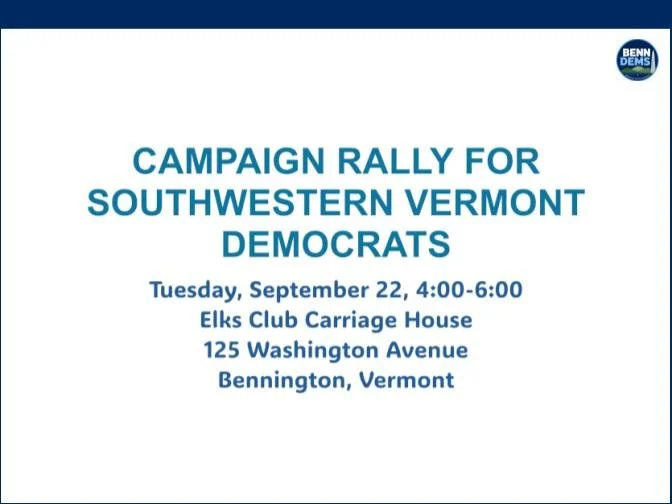Campaign Rally for Southwestern Vermont Democrats