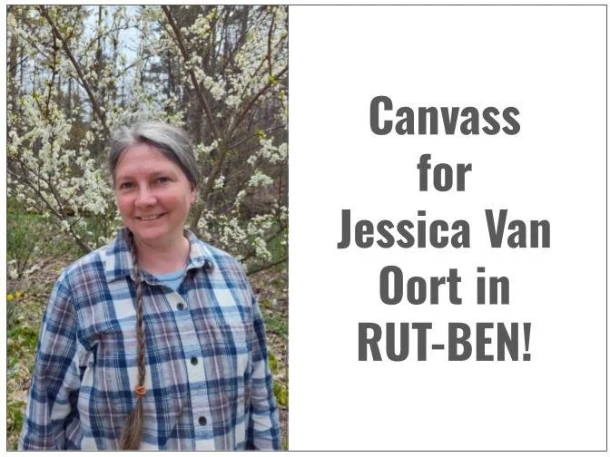 Canvass for Jessica Van Oort for State House in RUT-BEN District!