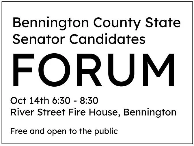 Bennington County State Senator Candidates Forum