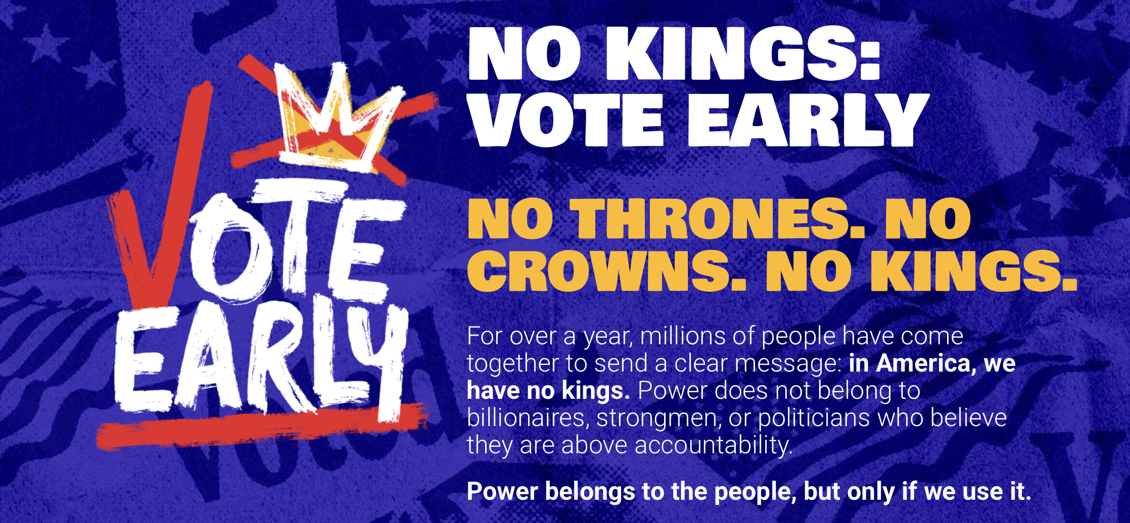Bennington NO KINGS VOTE EARLY Action