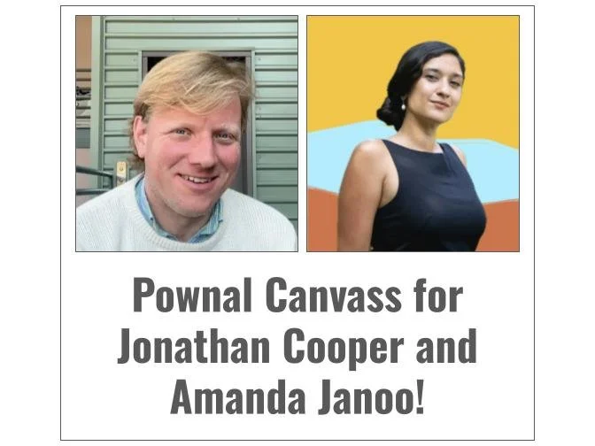 Canvassing for Amanda Janoo and Jonathan Cooper in BEN-1!!