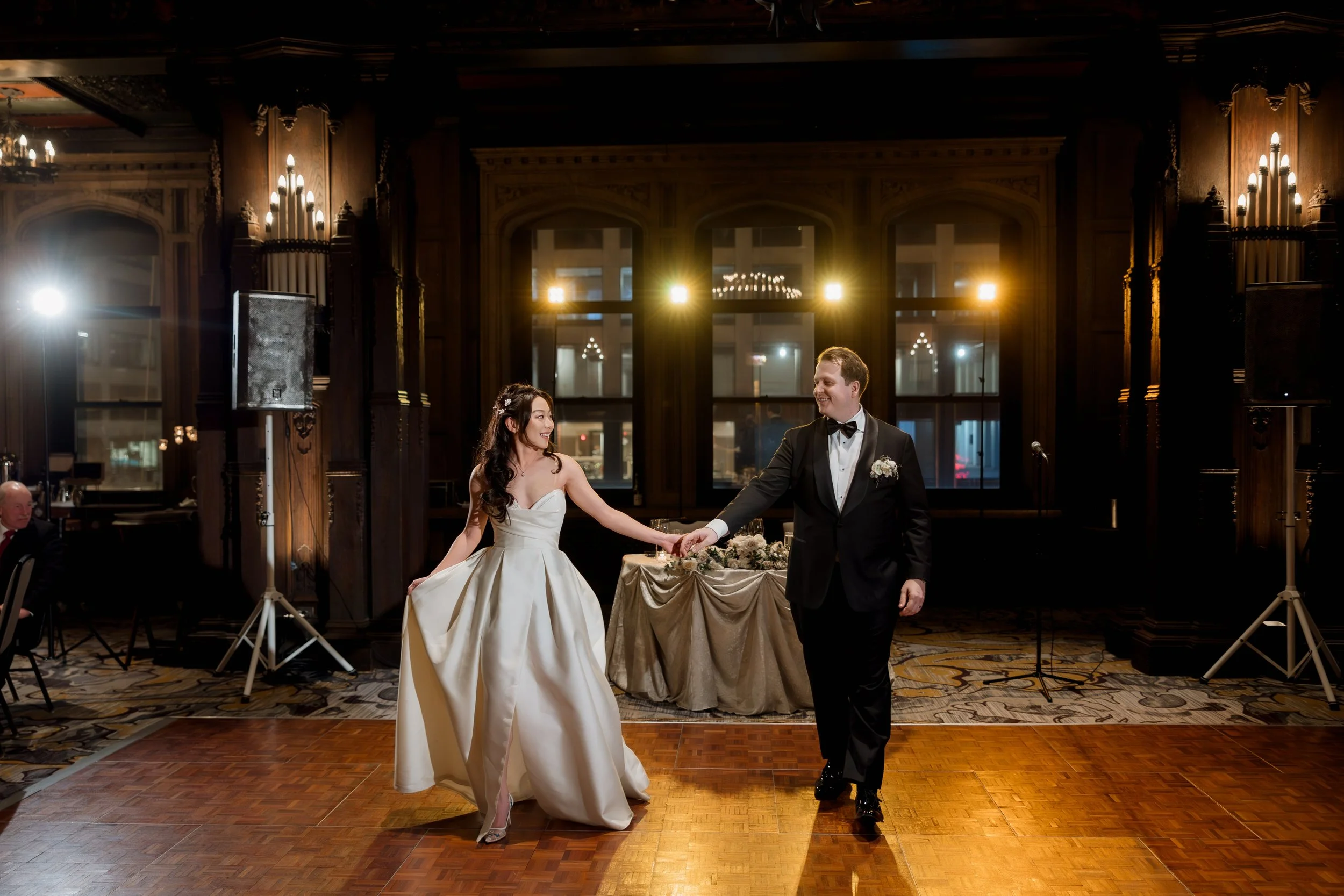 Bride and groom during their first dance at InterContinental Chicago