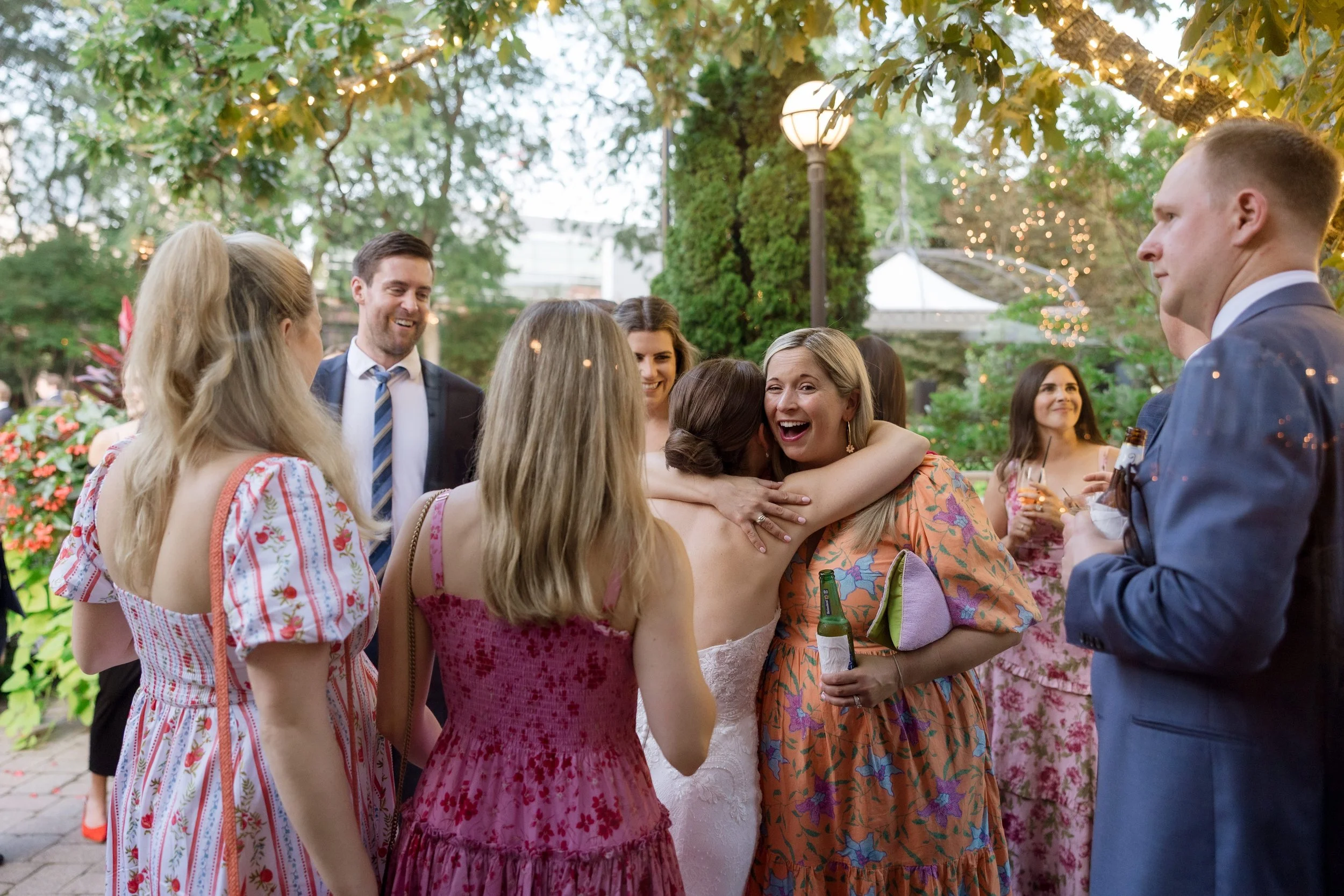 Summer wedding cocktail hour at Galleria Marchetti