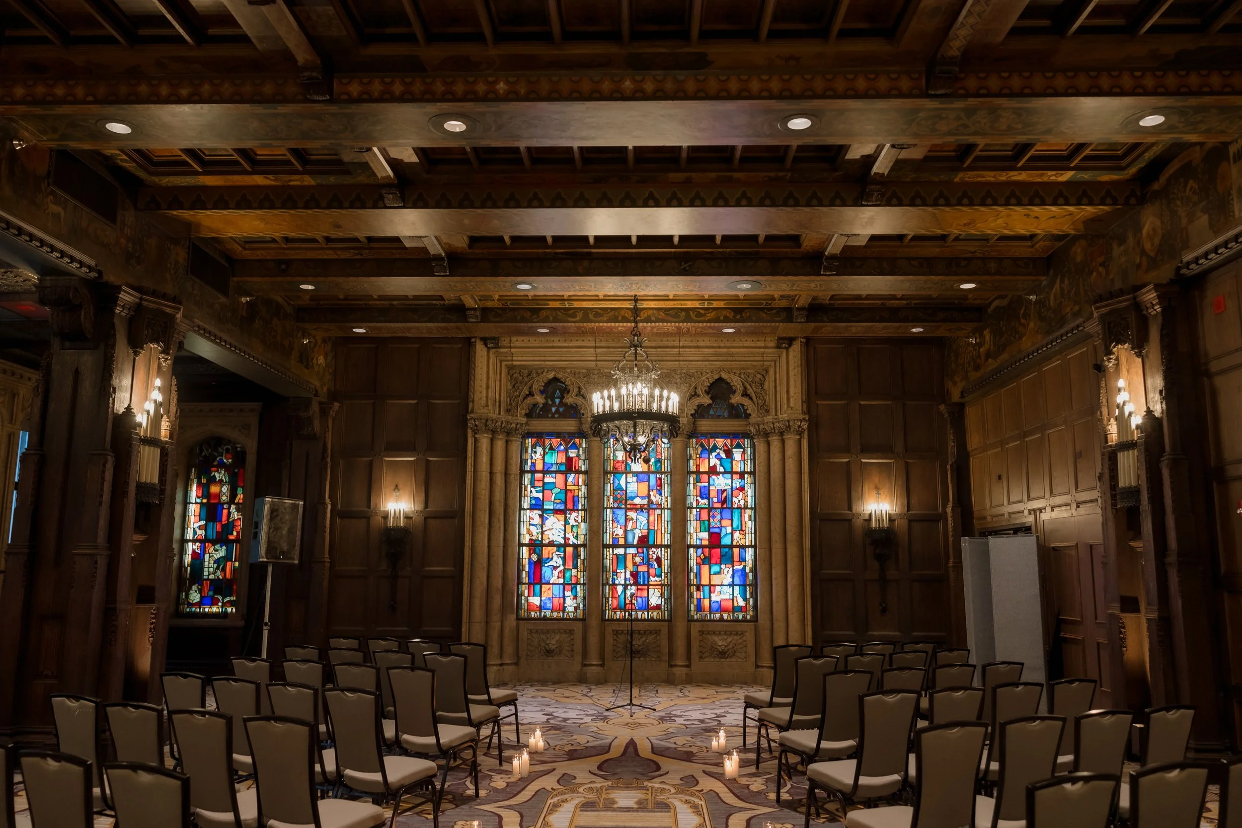 InterContinental Chicago stained glass wedding ceremony