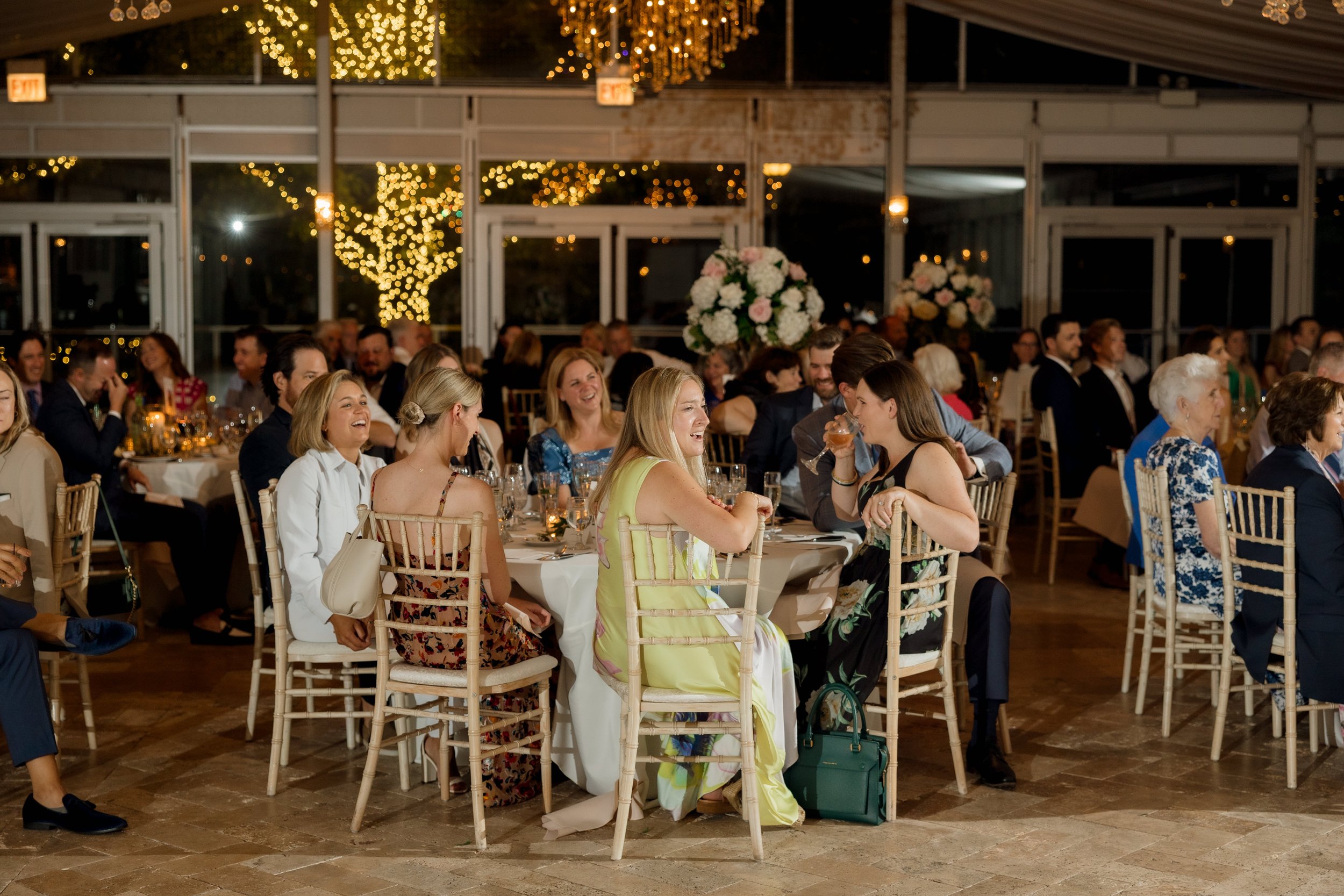 Guests seated at tables inside Galleria Marchetti at The Pavilion