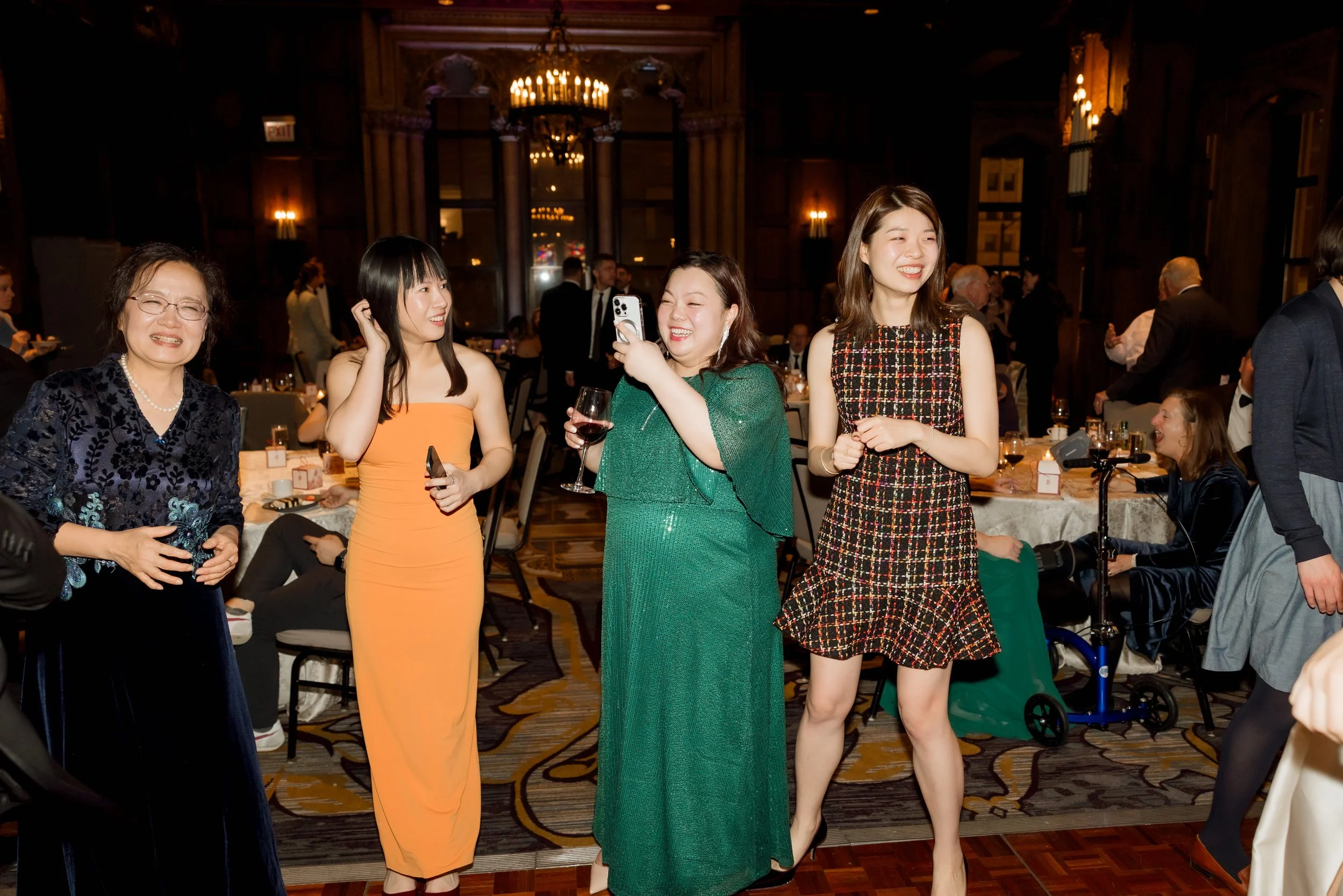 Guests dance at wedding reception in Chicago