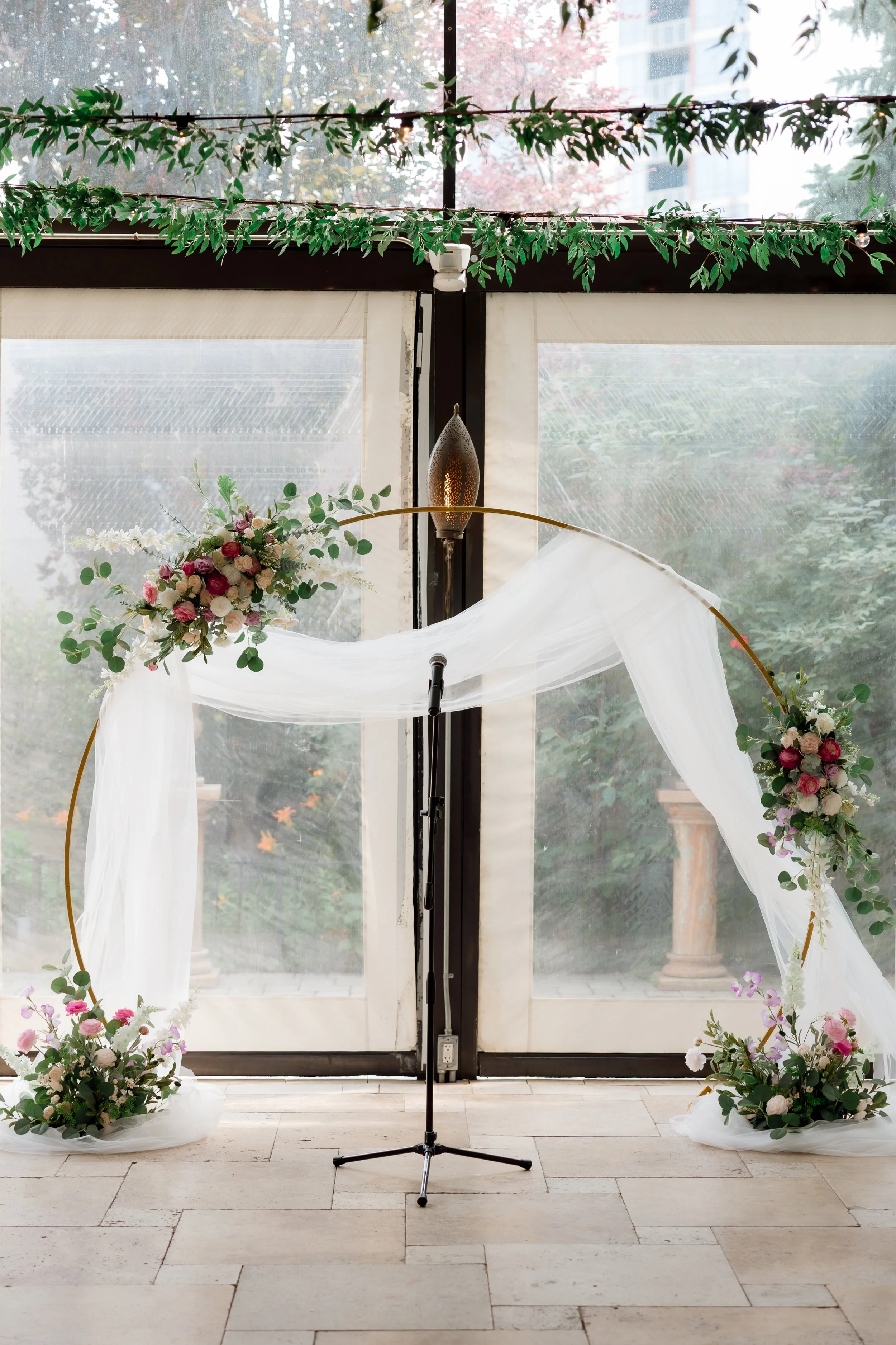 Wedding arch at Galleria Marchetti ceremony in La Pergola