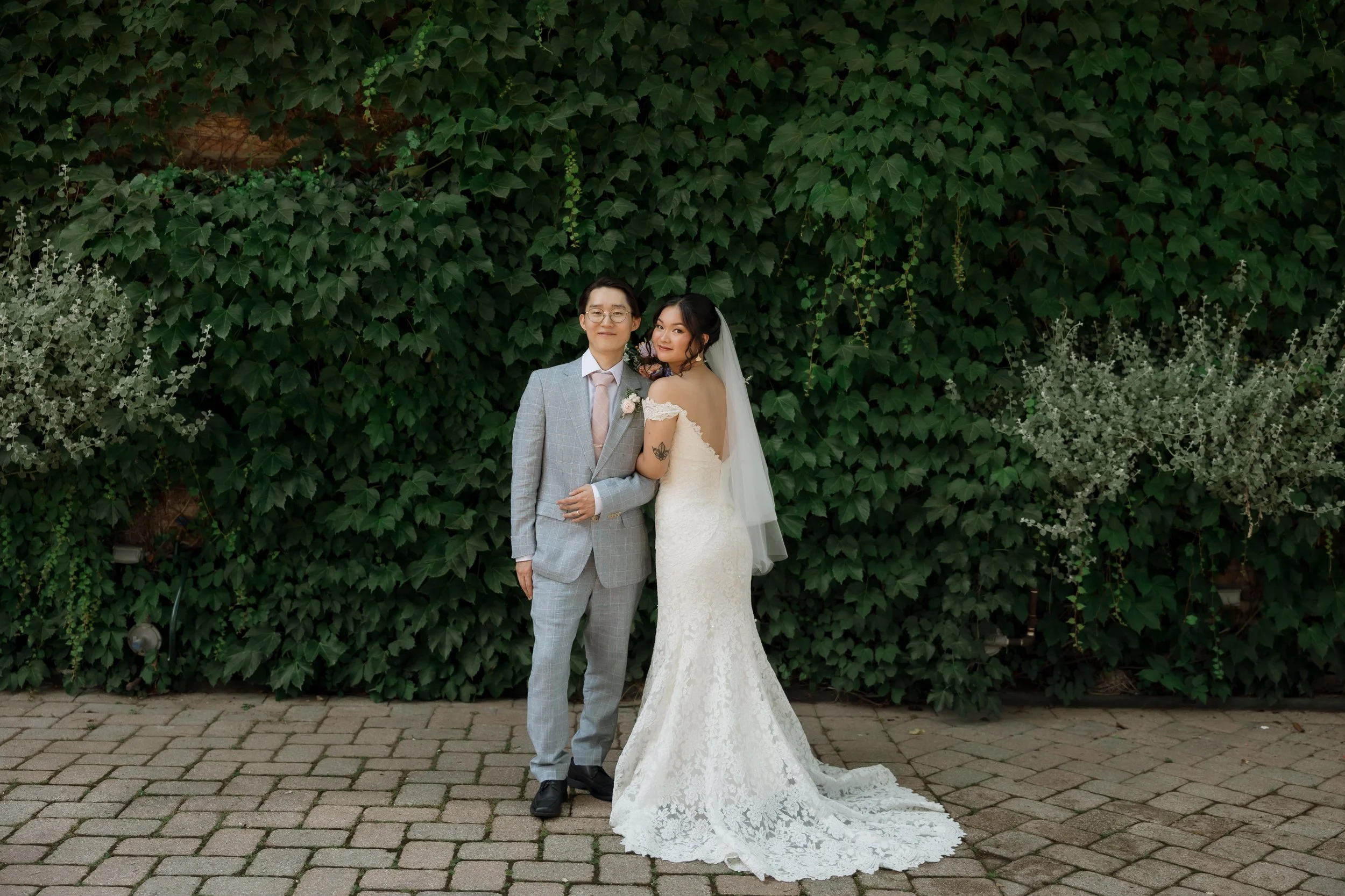 Bride and groom at Chicago wedding venue Galleria Marchetti
