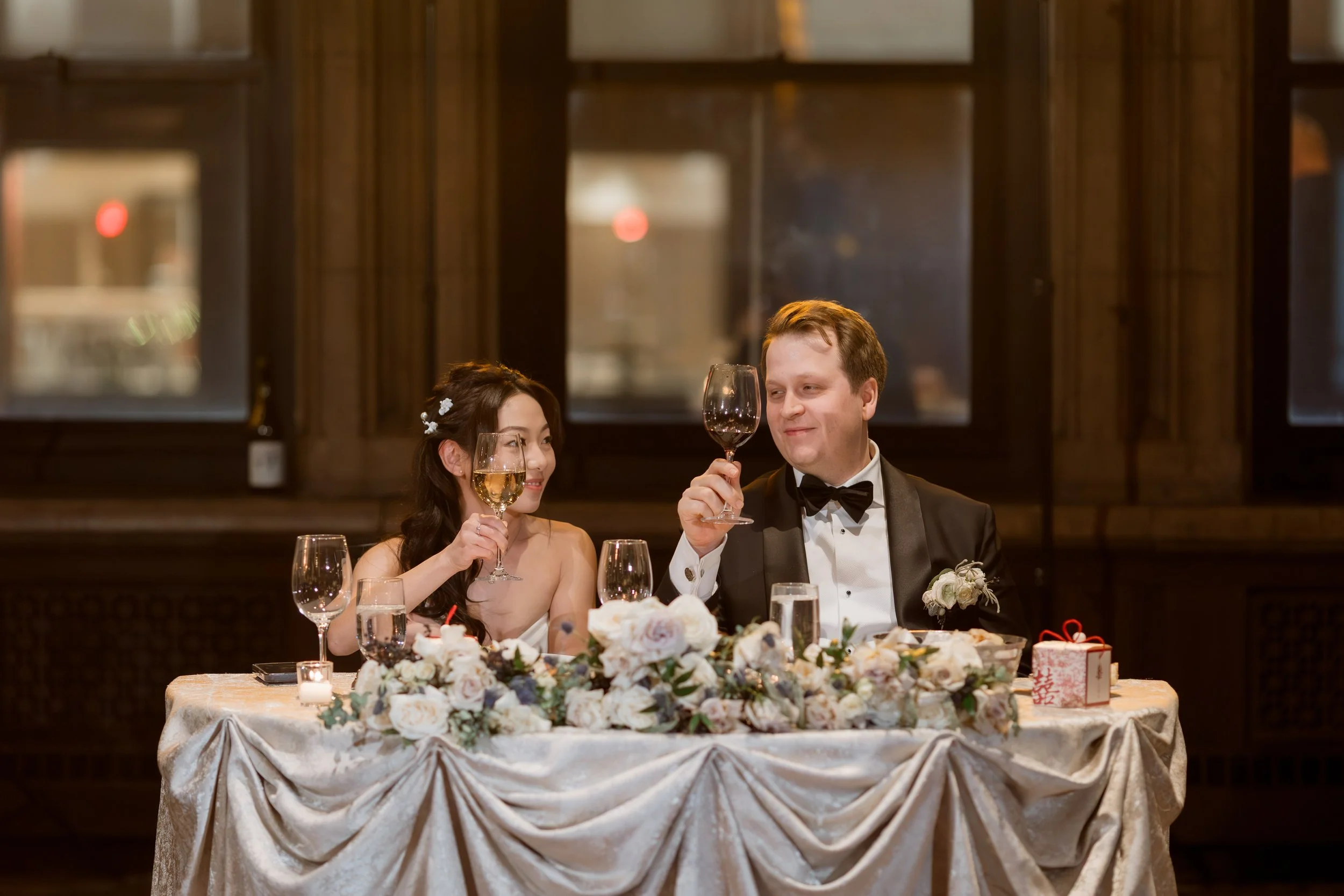 Toasts at downtown Chicago wedding venue