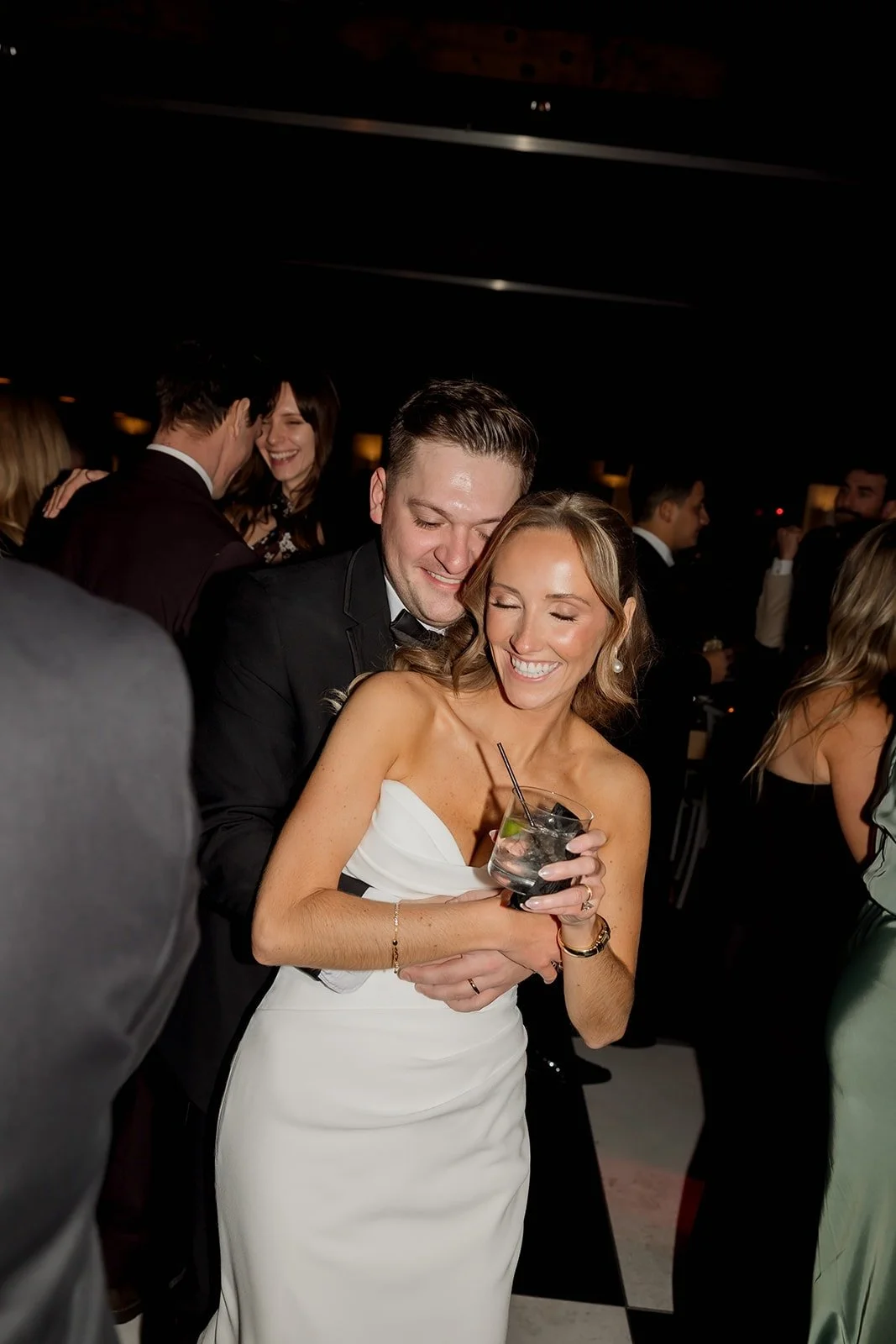 Couple dance together at their Walden Chicago wedding venue