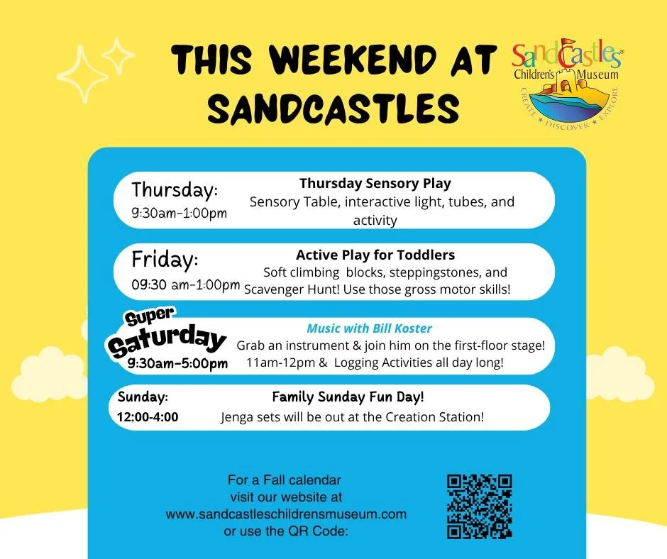 See you soon! Come join us this week! 😃
Ludington is celebrating its rich lumbering history October 3rd-5th and Sandcastles Children's Museum is participating with a fun themed craft at the Creation Station!
Visit us between 9:30am and 5:00pm on Sat