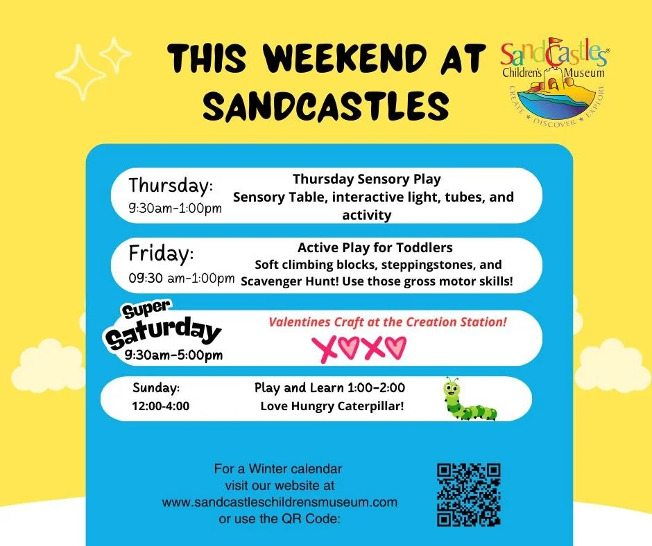 Celebrate Valentine's Weekend with us! 💝 
Take advantage of our President's Day Sale, offering 10% off 2026 Memberships and Birthday Parties booked from February 14-16th. 
Join us on Saturday for a Valentine's Craft in our Creation Station. 
On Sund