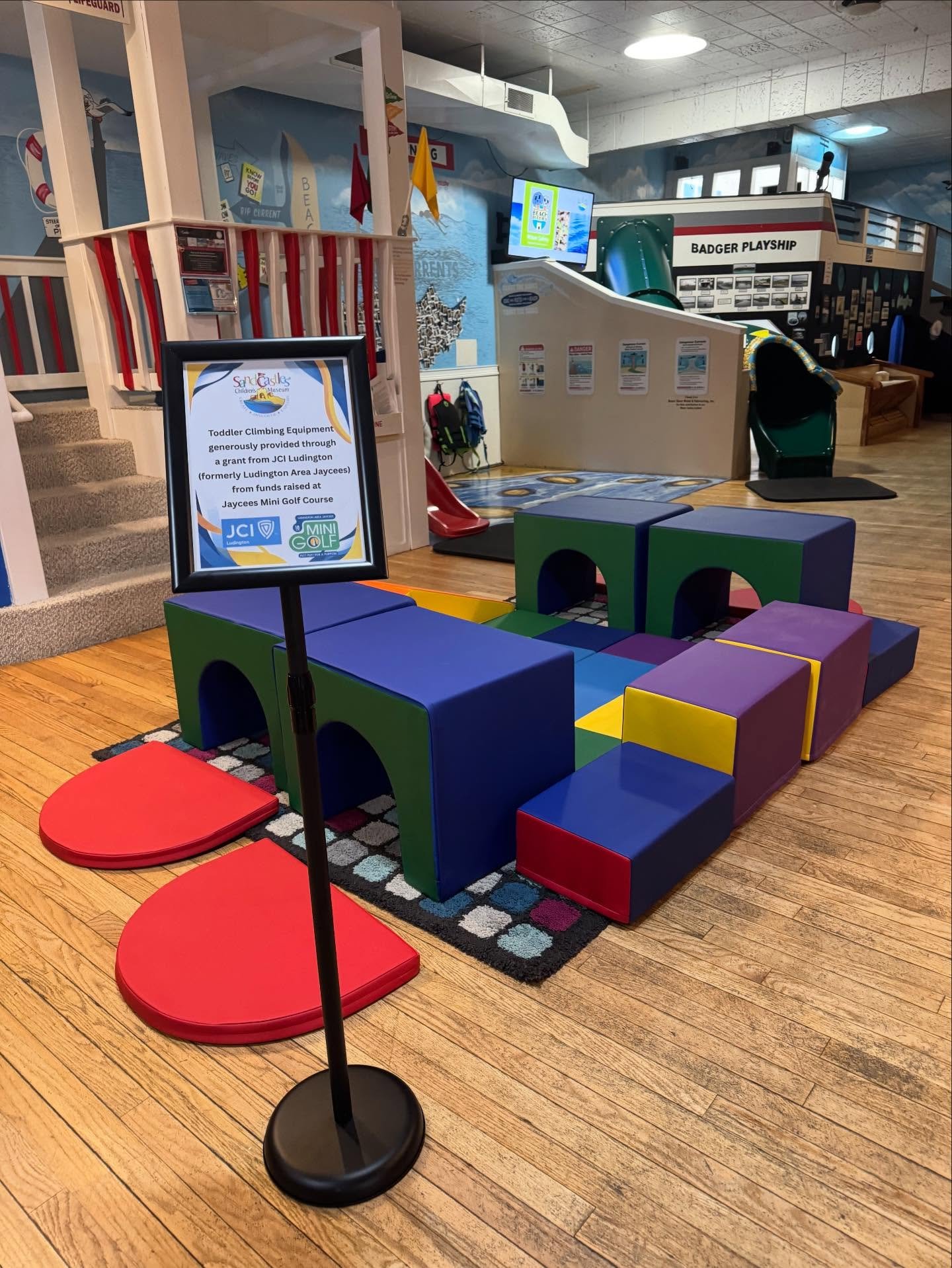 Toddler Climbing Equipment genrously provided through a grant from JCI Ludington! (Formally Ludington Area Jaycees) Thank you! 🥰