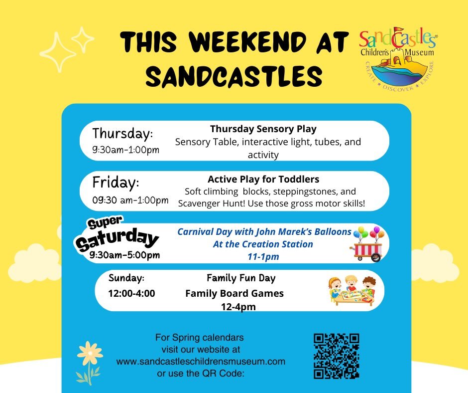 This week&rsquo;s schedule of activities! 😉