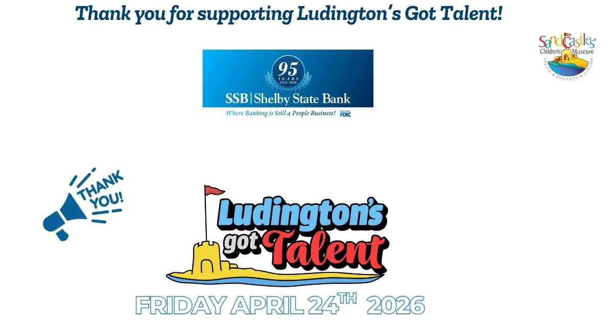 We would like to express our sincere gratitude to Shelby State Bank for their generous support of the Ludington's Got Talent Fundraiser. Which esteemed organization will be next to join our distinguished list of sponsors? We are deeply appreciative o