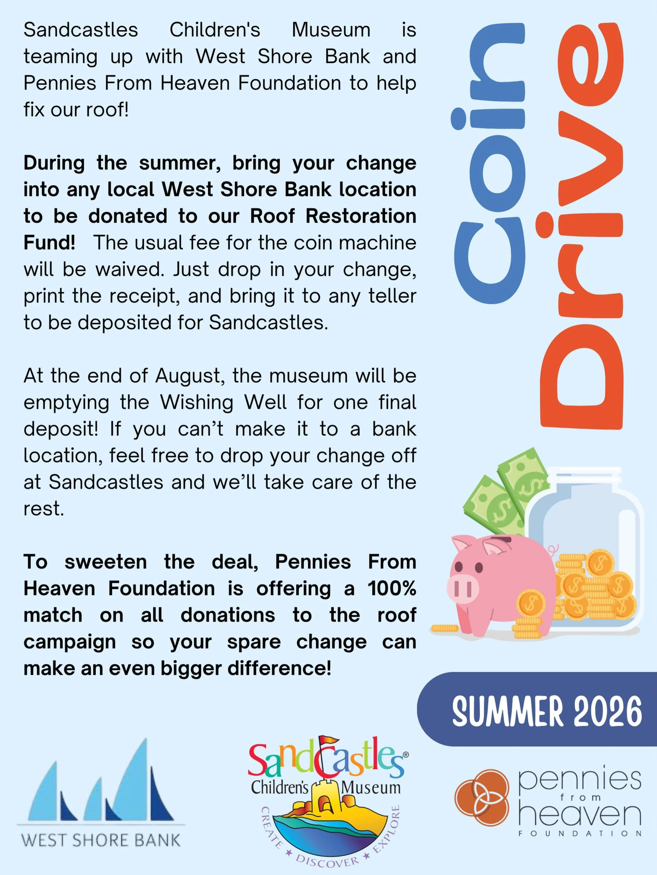 Thank you in advance for supporting Sandcastles!! 😉
Thank you West Shore Bank and Pennies From Heaven Foundation for this opportunity! 💰
.
#downtownludington #pureludington