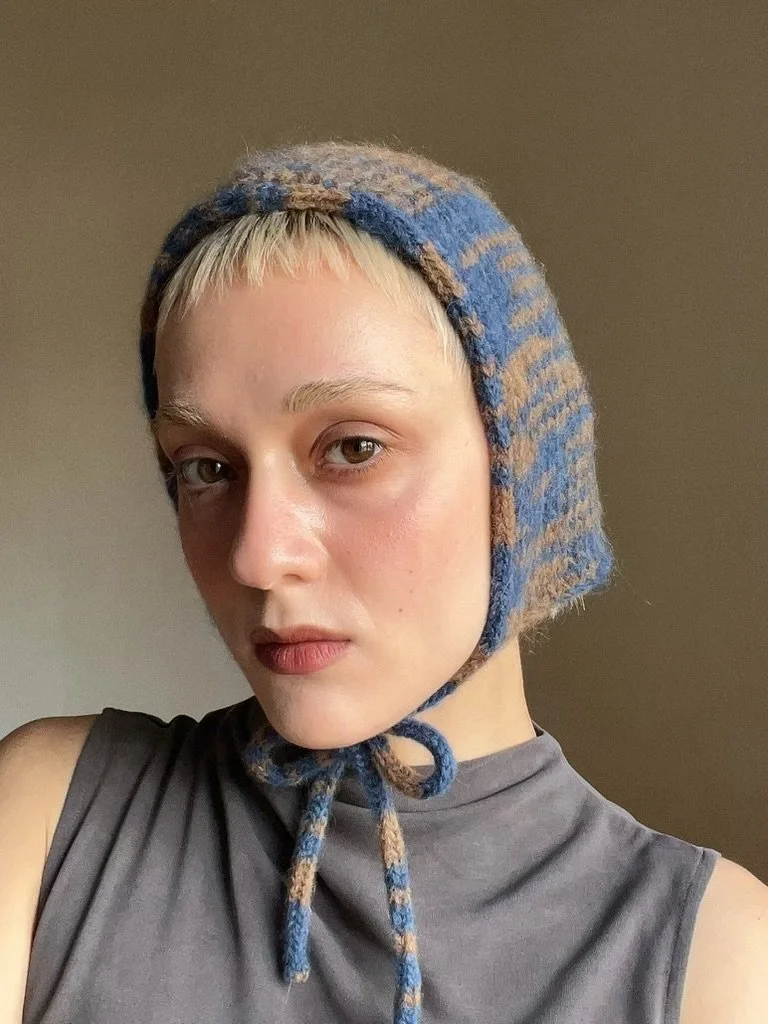 Blue Camo Bonnet