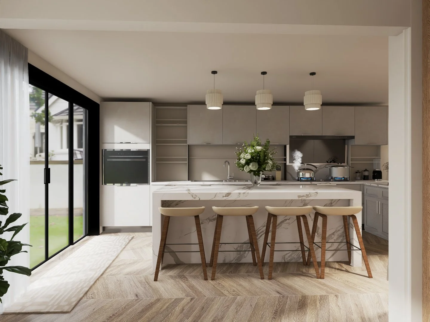 It&rsquo;s tricky to show a traditional &ldquo;before &amp; after&rdquo; for this one, as the existing dining wall is being completely removed.

After a house fire sadly damaged their home, these clients worked alongside their architect and myself to