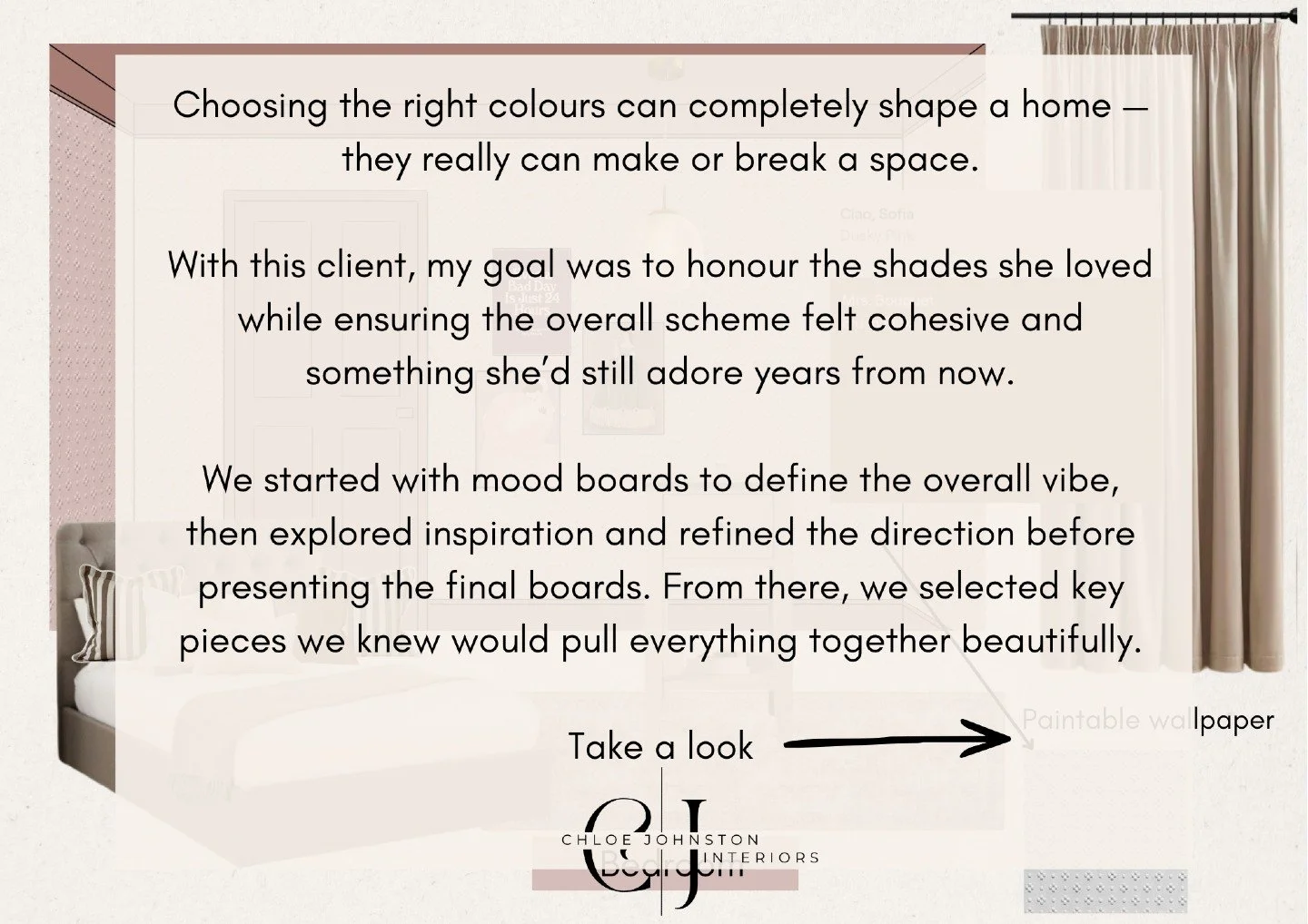 This recent project was definitely a step outside of my comfort zone&hellip;

My client wanted colour &mdash; and lots of it! After living in her flat for a couple of years, she was ready for a change and called me in to help choose paint colours, as