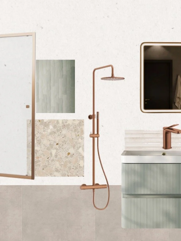 Bathroom progress 🤩

One of the best parts of the process is watching the moodboards slowly come to life and getting those little updates from site along the way.

And how fun are these tile selections! 
The client really wanted each bathroom to fee