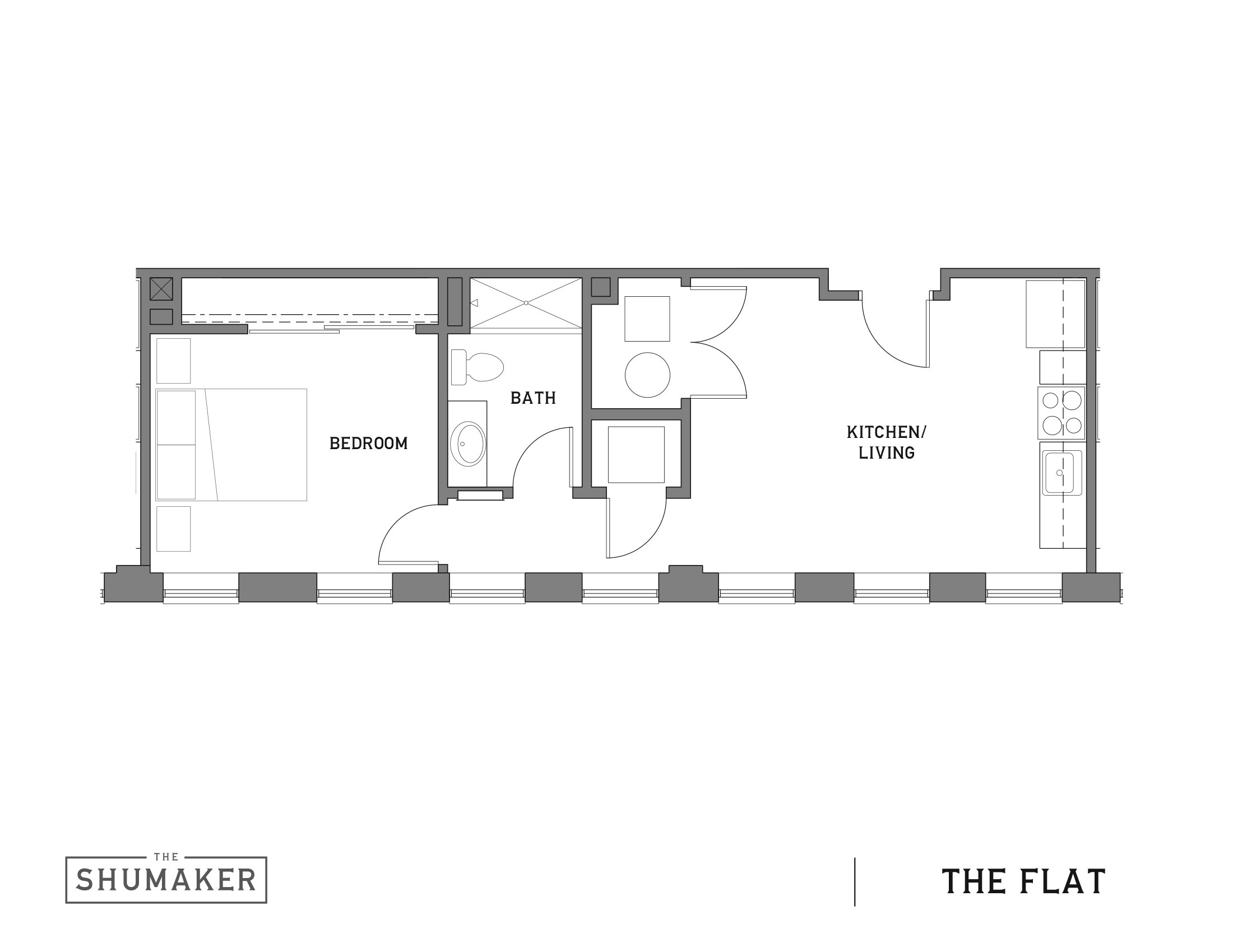 The Flat | 473 sq ft to 559 sq ft
$1295-$1395
