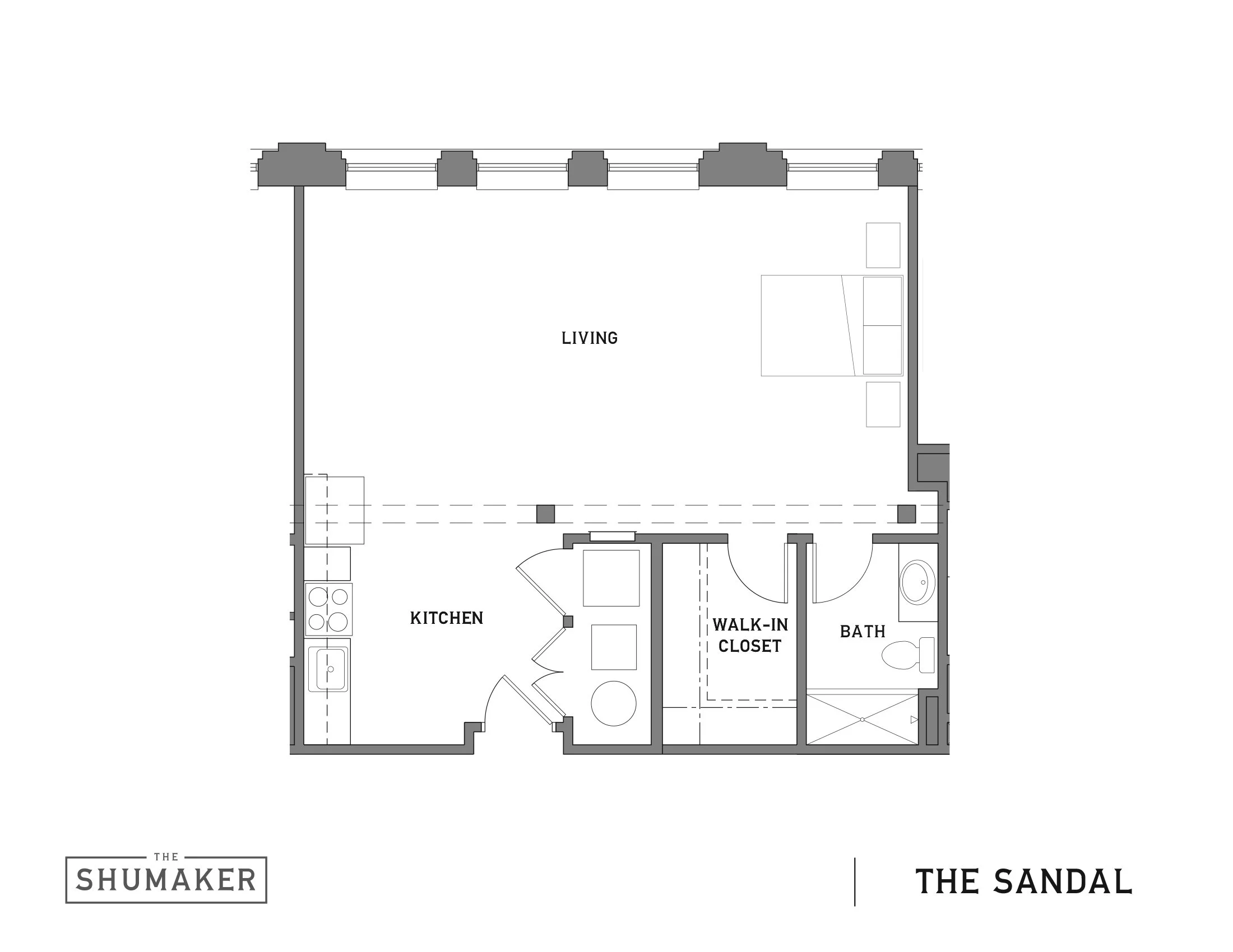 The Sandal | 411 sq ft to 683 sq ft
$1095-$1375