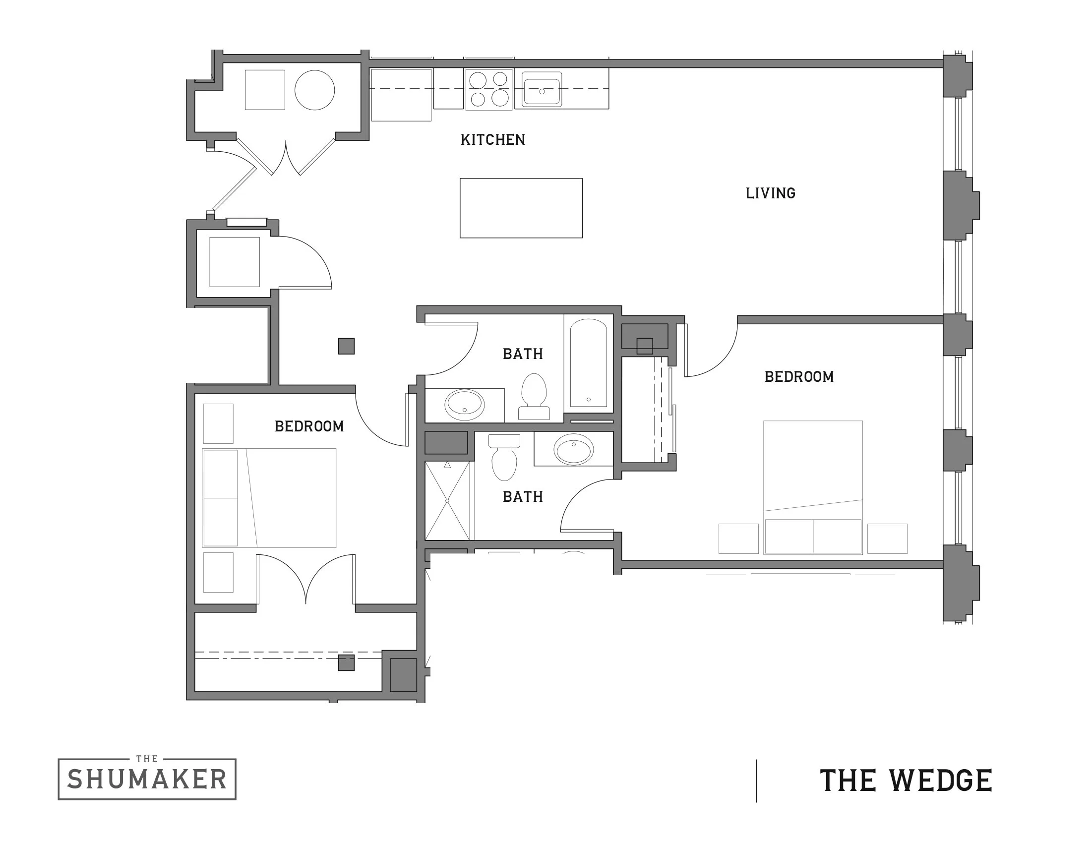 The Wedge | 975 sq ft to 1035 sq ft
$1635-$1825