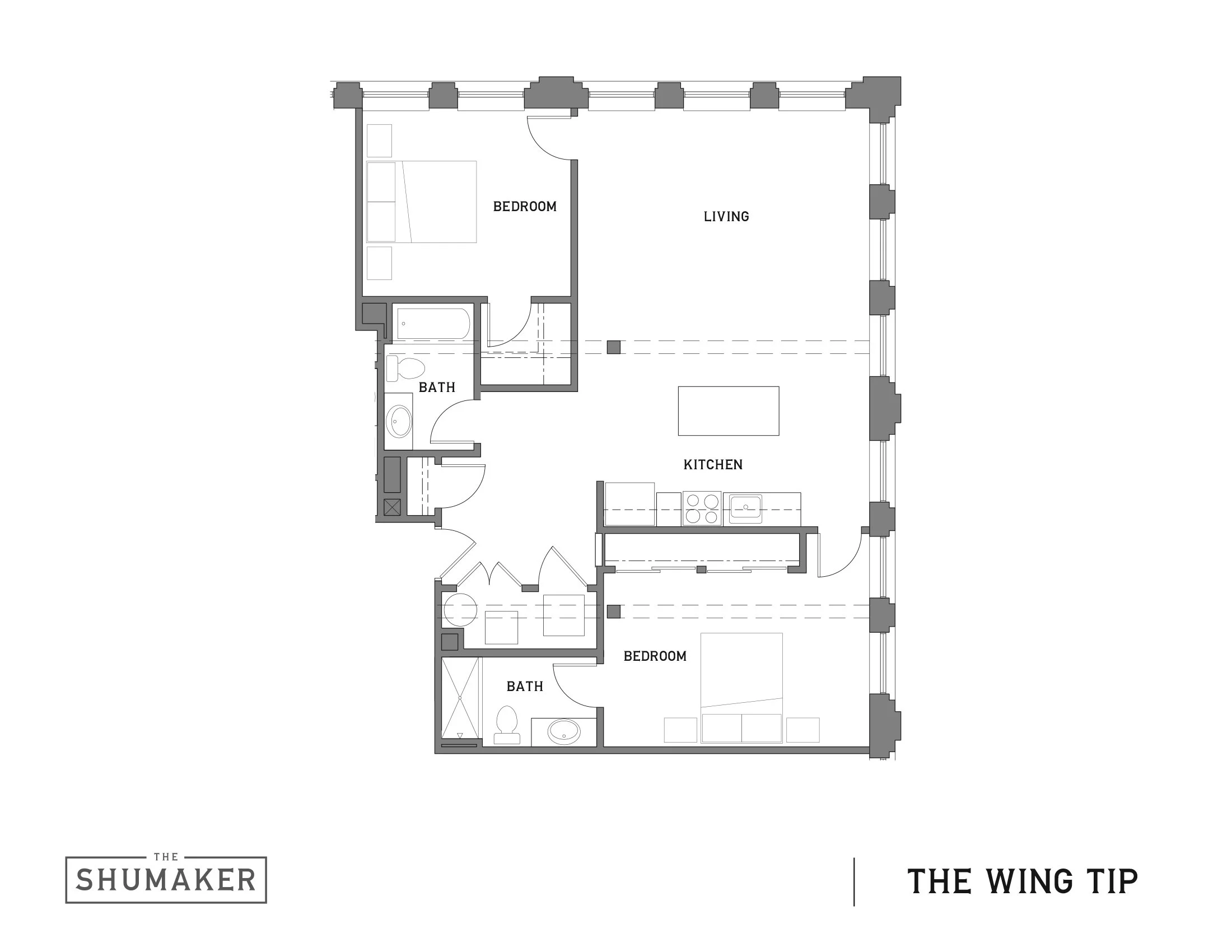 The Wing Tip | 1131 sq ft to 1253 sq ft
$2095-$2295