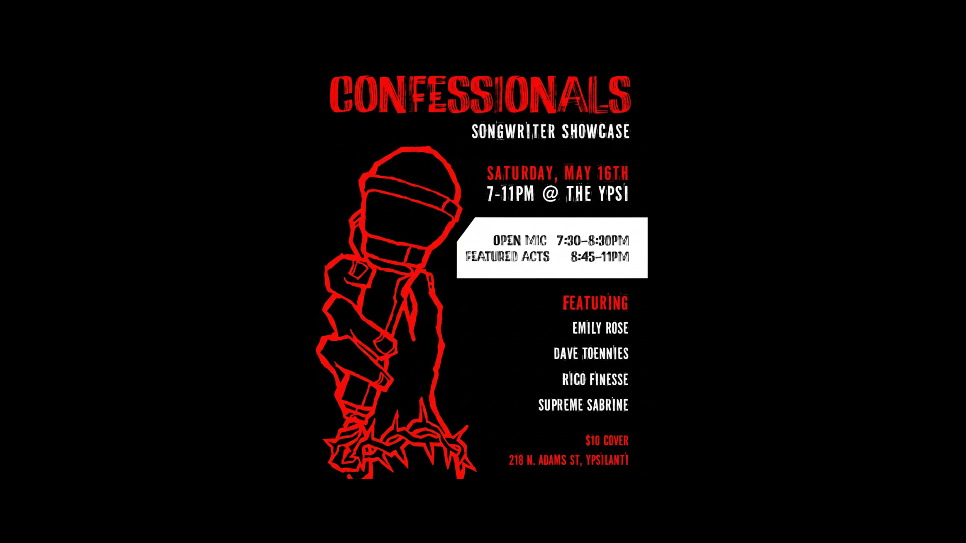 Enter The Confessional Presents Singer Songwriter Event