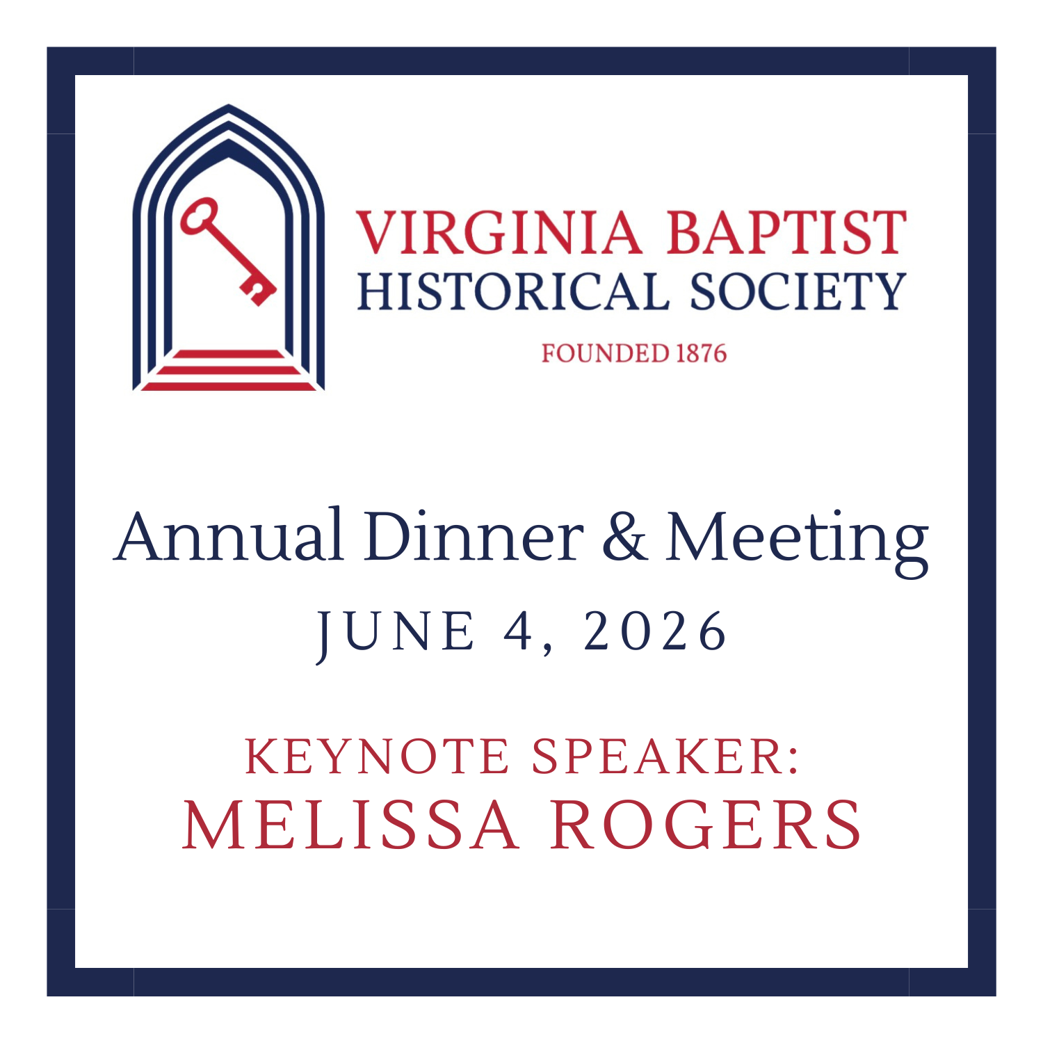 Virginia Baptist Historical Society Dinner and Program