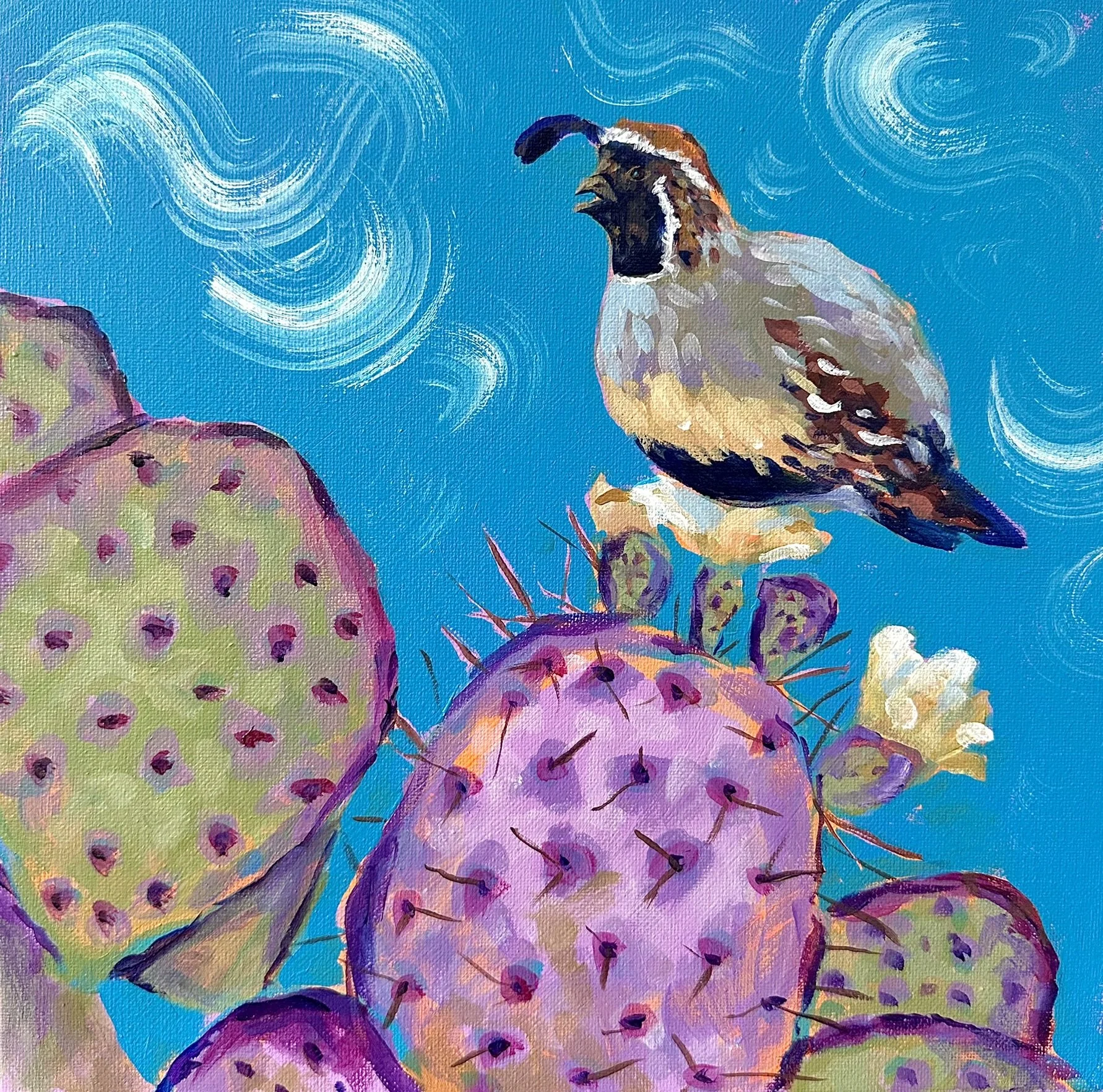 "Quail Study" 12x12in Acrylic on Canvas
$250