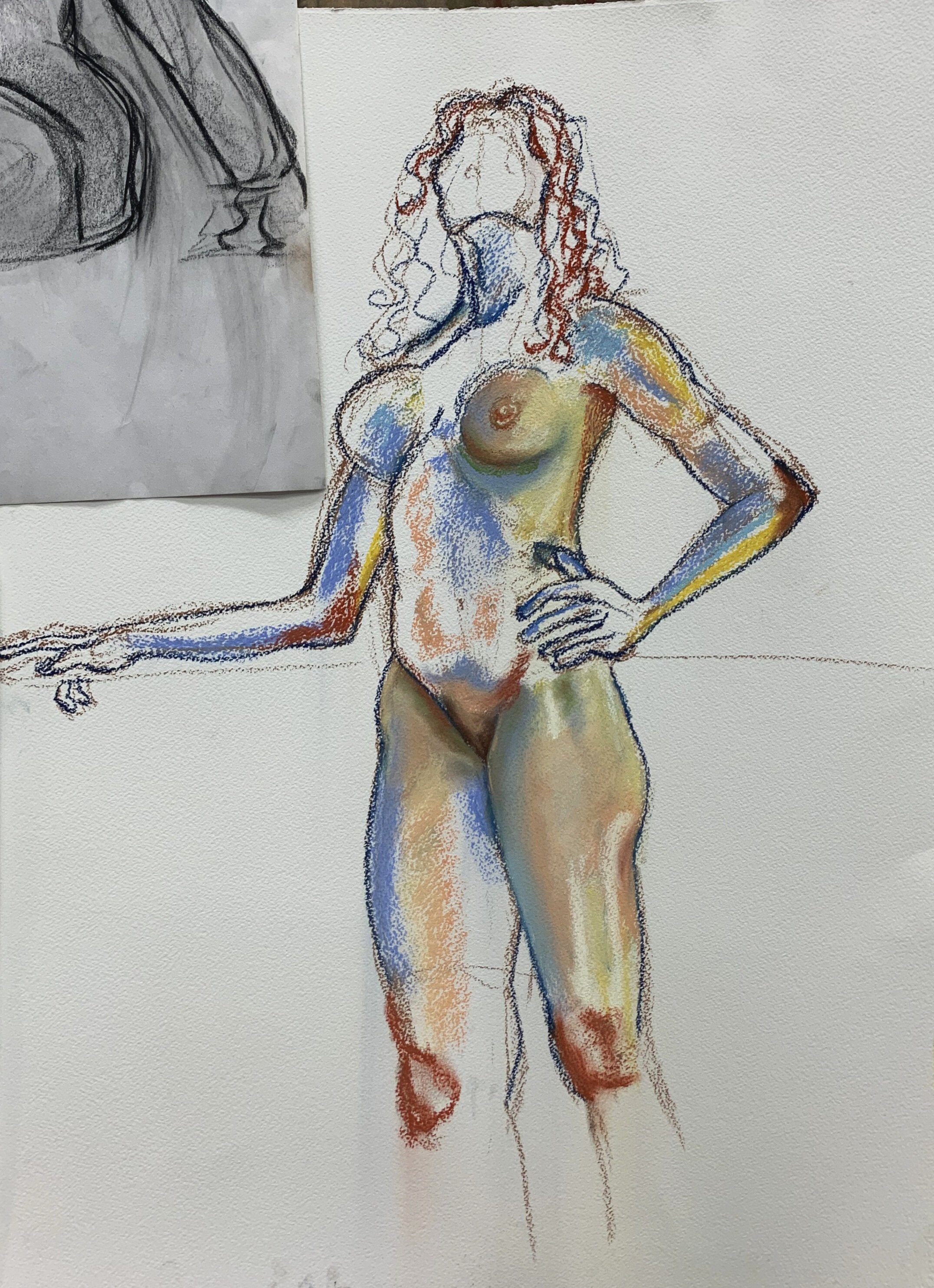 Life Drawing Study 2022, Chalk pastel