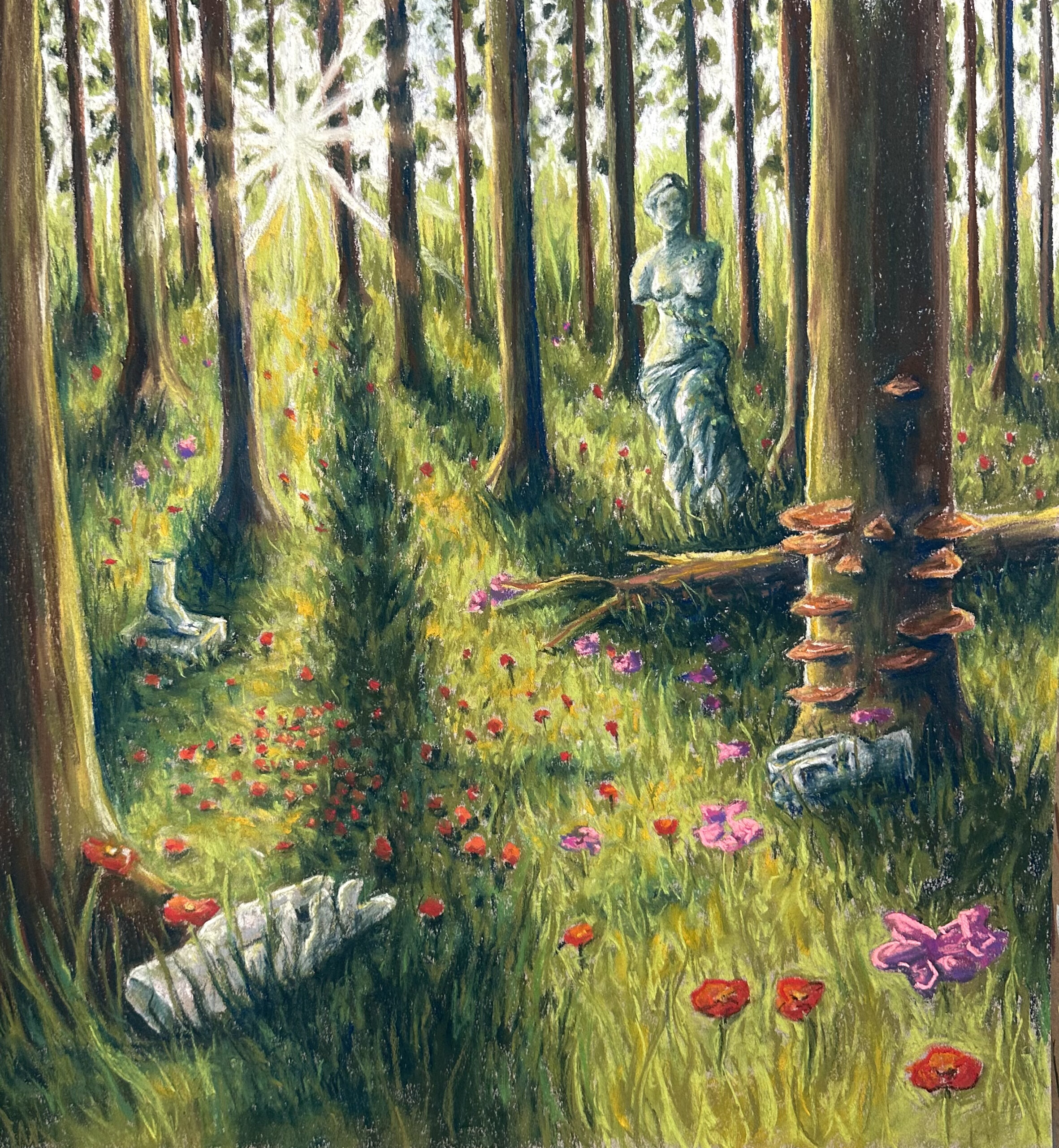 "Dusk", 2023, 20inx22in, Chalk Pastel on paper