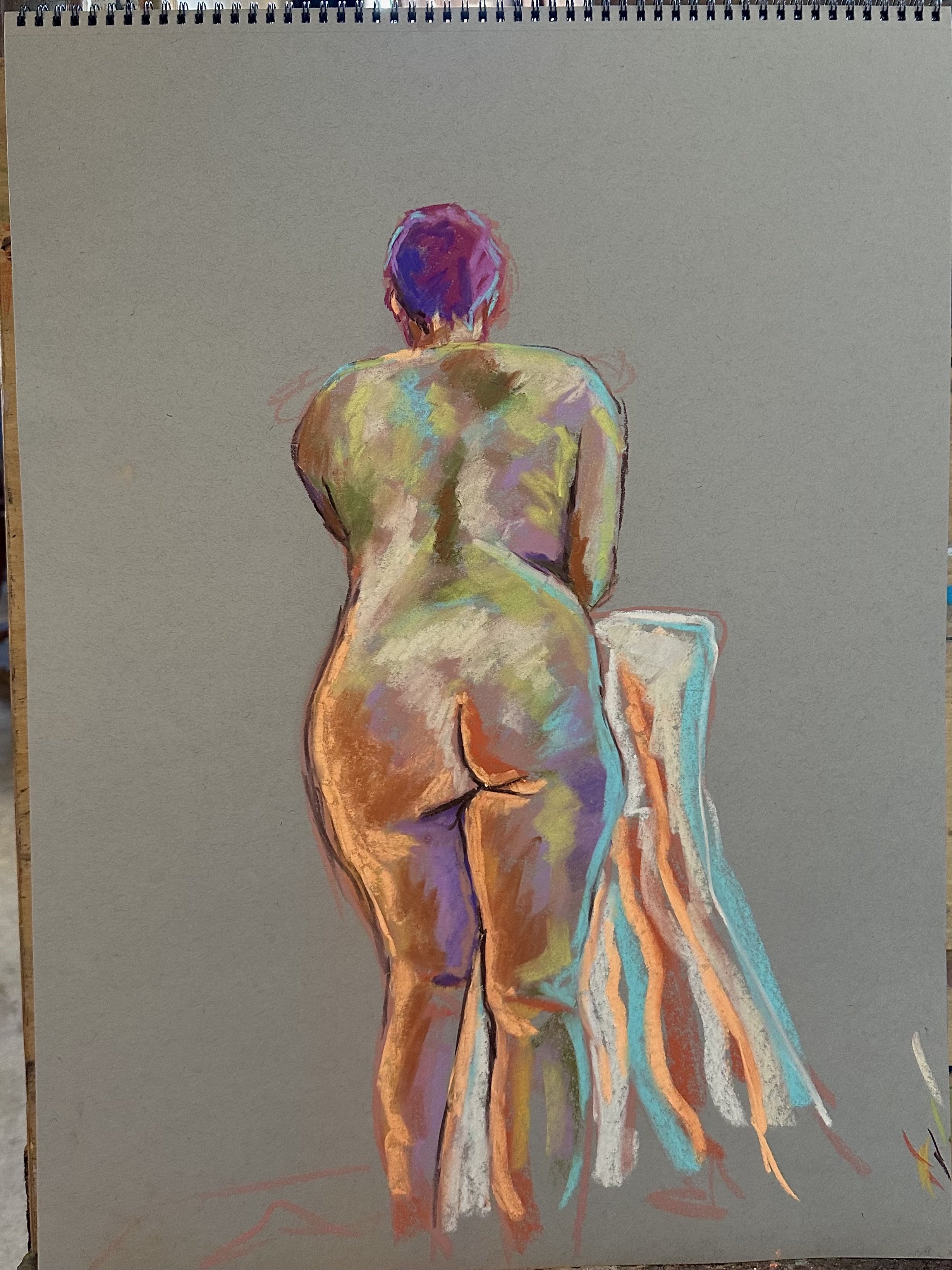 Life Drawing Study 2023, Chalk pastel