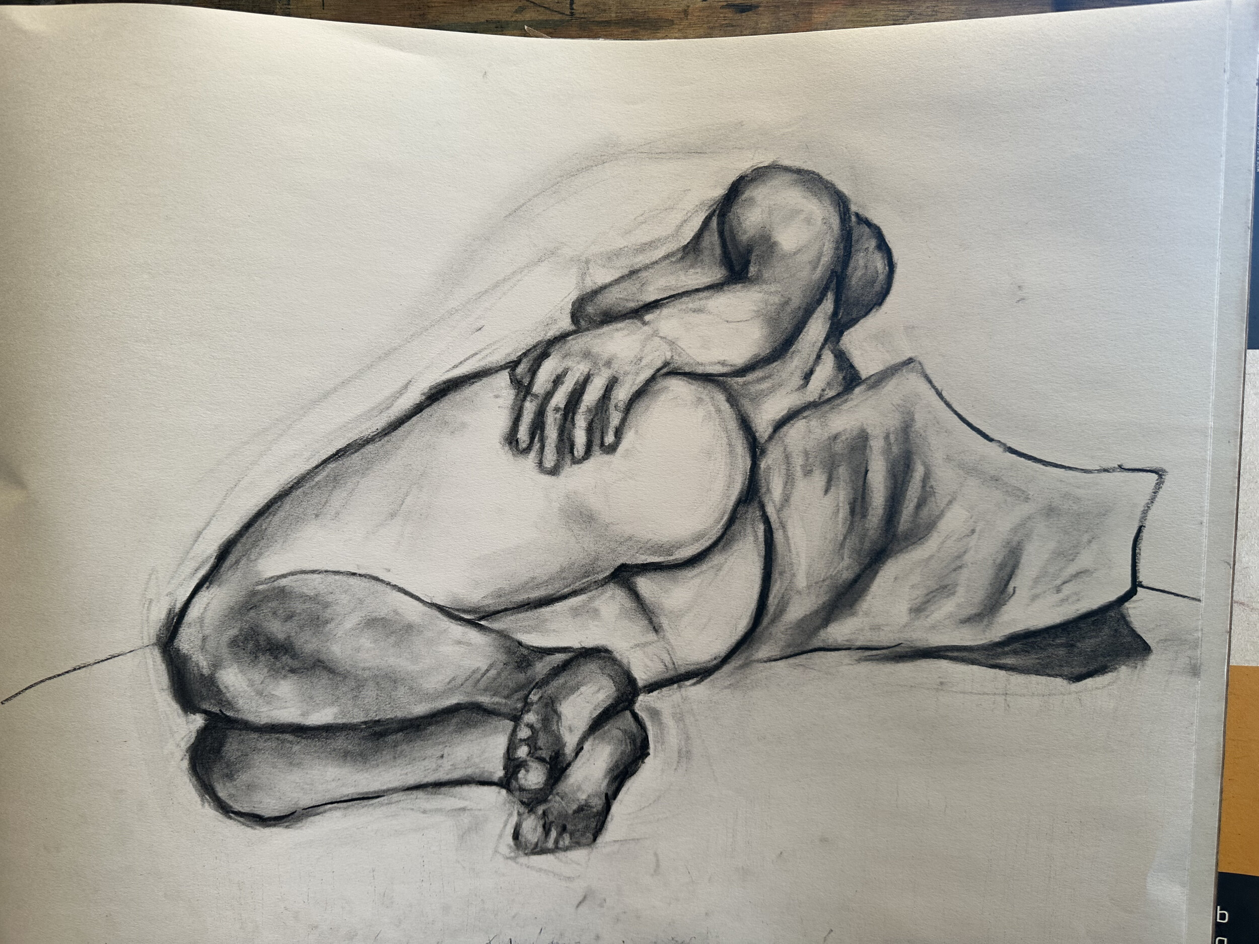 Life Drawing Study 2023, Charcoal on Newsprint