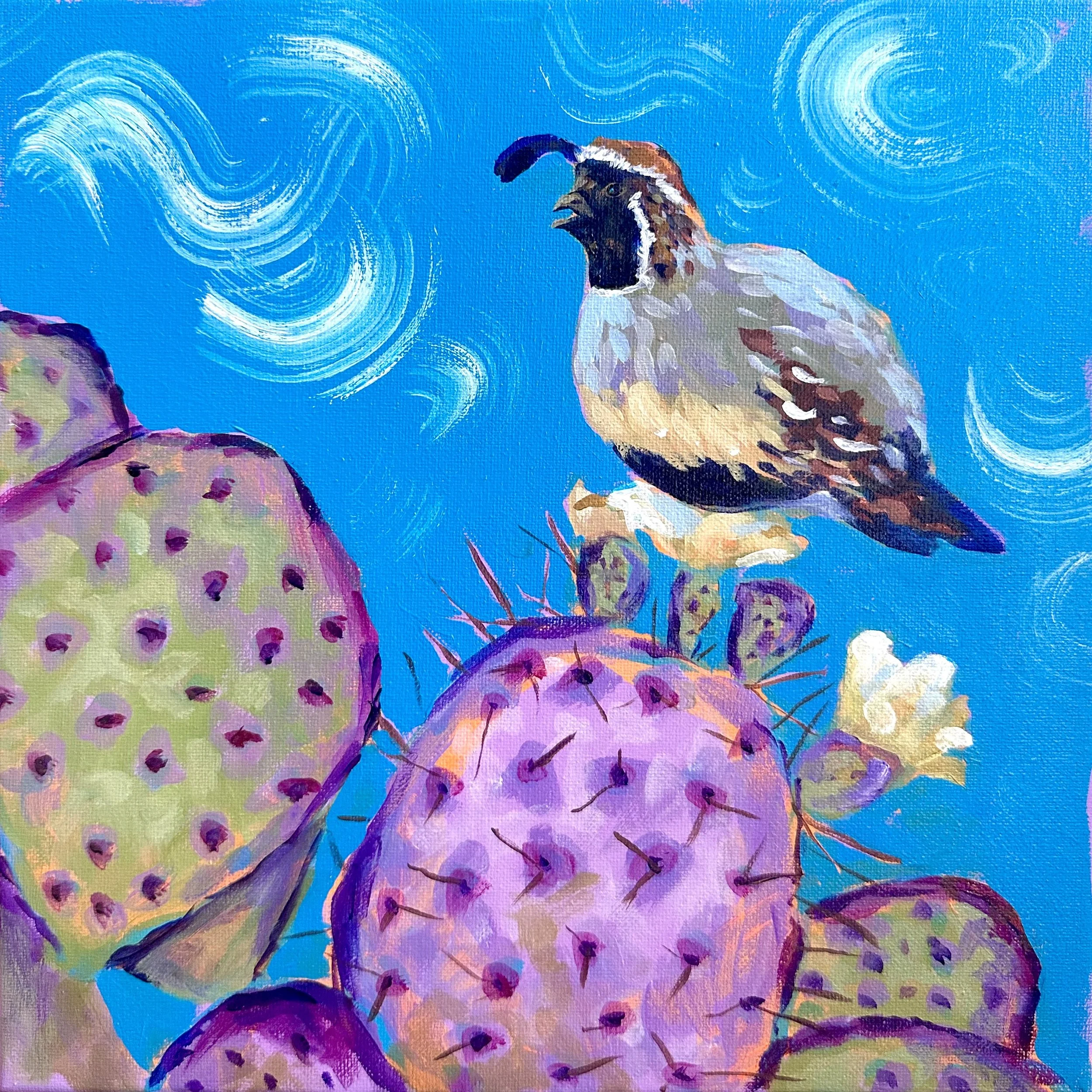 “Quail”, 2026, 12inx12in, Acrylic on Canvas 