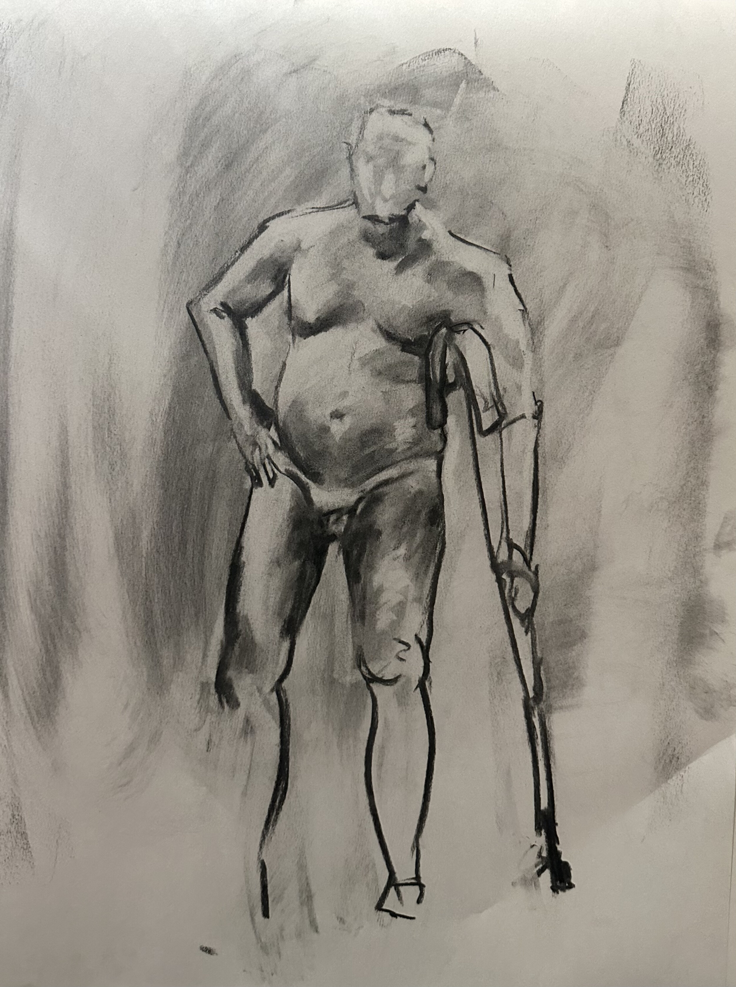 Life Drawing Study 2023, Charcoal on Newsprint