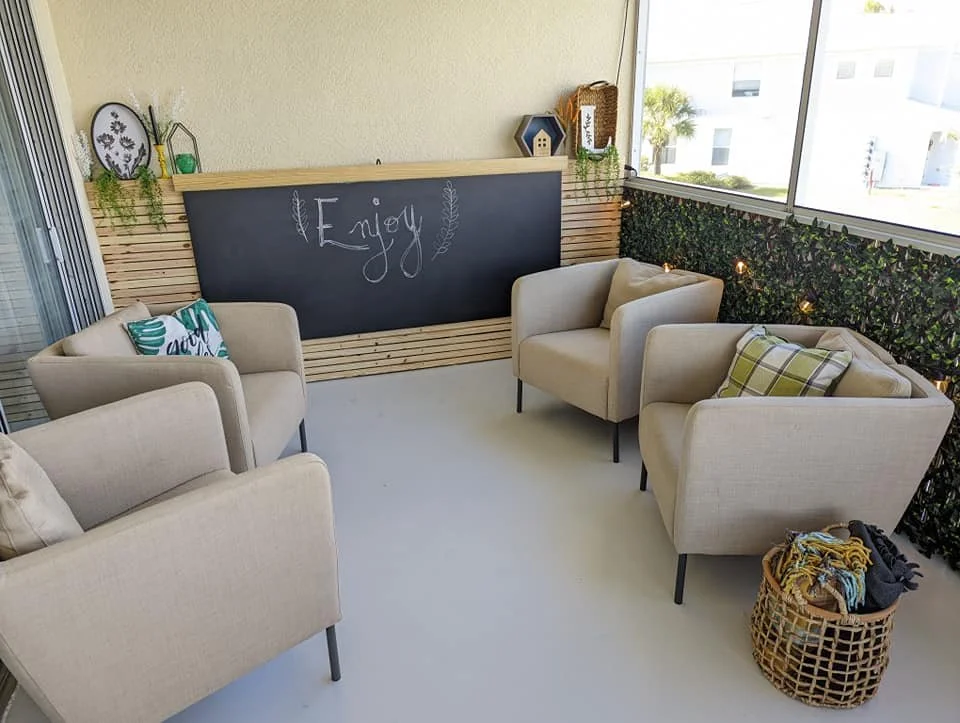 Outdoor Patio Relax Seating Chalkboard