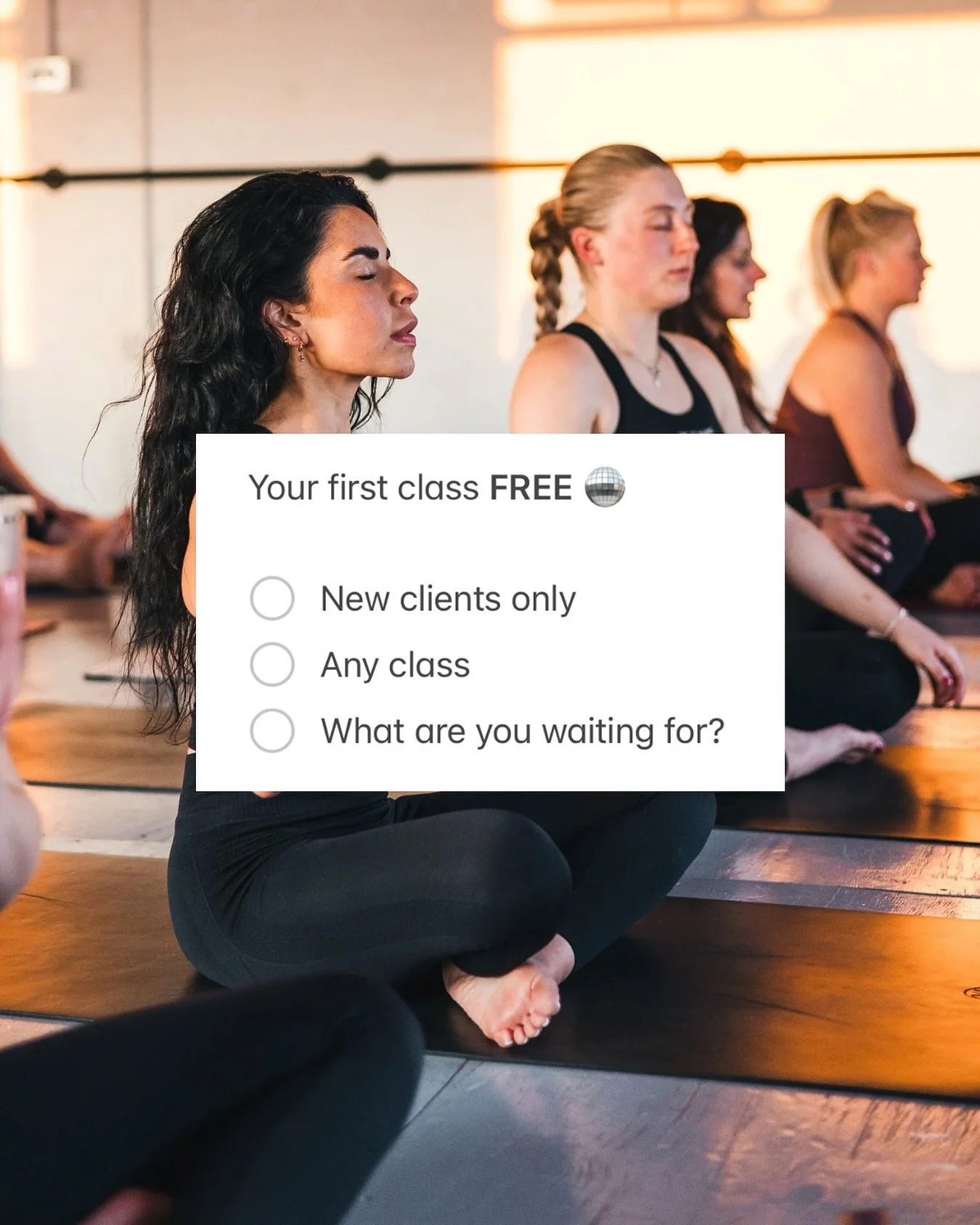 Stop scrolling. Start moving. 

Your first class is on us&hellip; no catch, no drama, just movement, laughs, and your much needed dose of 4NT Yoga! 

Seriously&hellip; what are you waiting for?

Link in our bio! 

#4ntyoga #4nt #freeclass