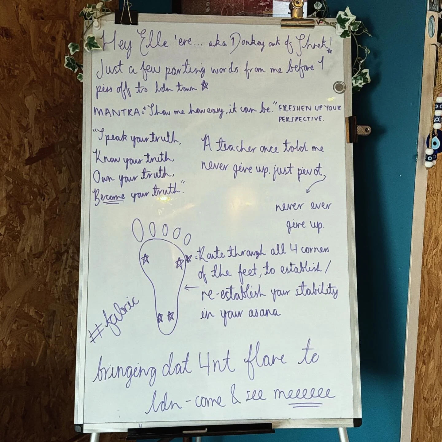 A message from Elle - if you are in London be sure to catch up with her and don&rsquo;t worry she will be coming up to guest teach when she can and assist Stacey in the Teacher Training, she will also be in Ibiza at the Signature 4NT retreat - teachi