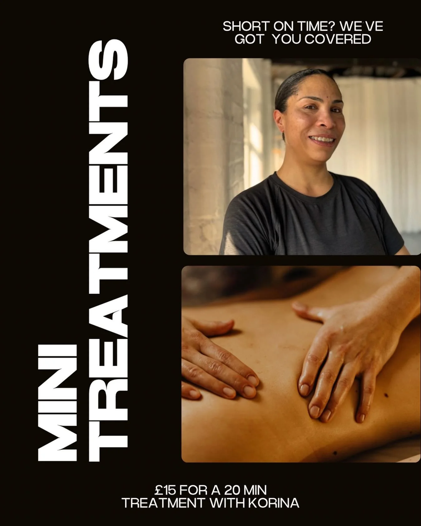 Short on time? @thesculpt_room has you covered!

29th June at The Still Point.

This mini treatment offering is the perfect way to press pause and give yourself a little TLC, even on the busiest days. 

Choose from: 

Massage
Reflexology
Facial 
Lymp