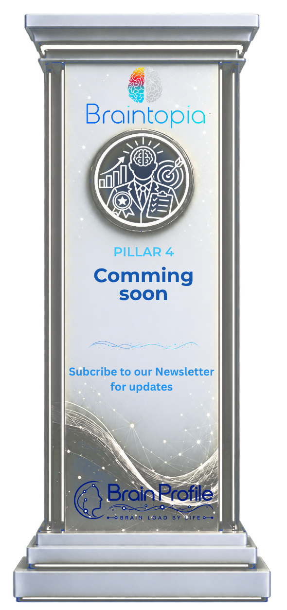 Braintopia Pillar 4 graphic placeholder featuring first responder icon: Coming Soon, subscribe to our newsletter for updates