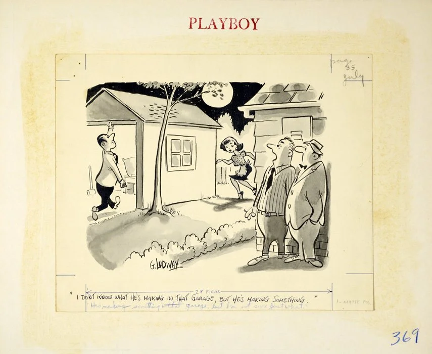 Original Playboy Cartoon by George Ludway c.1960